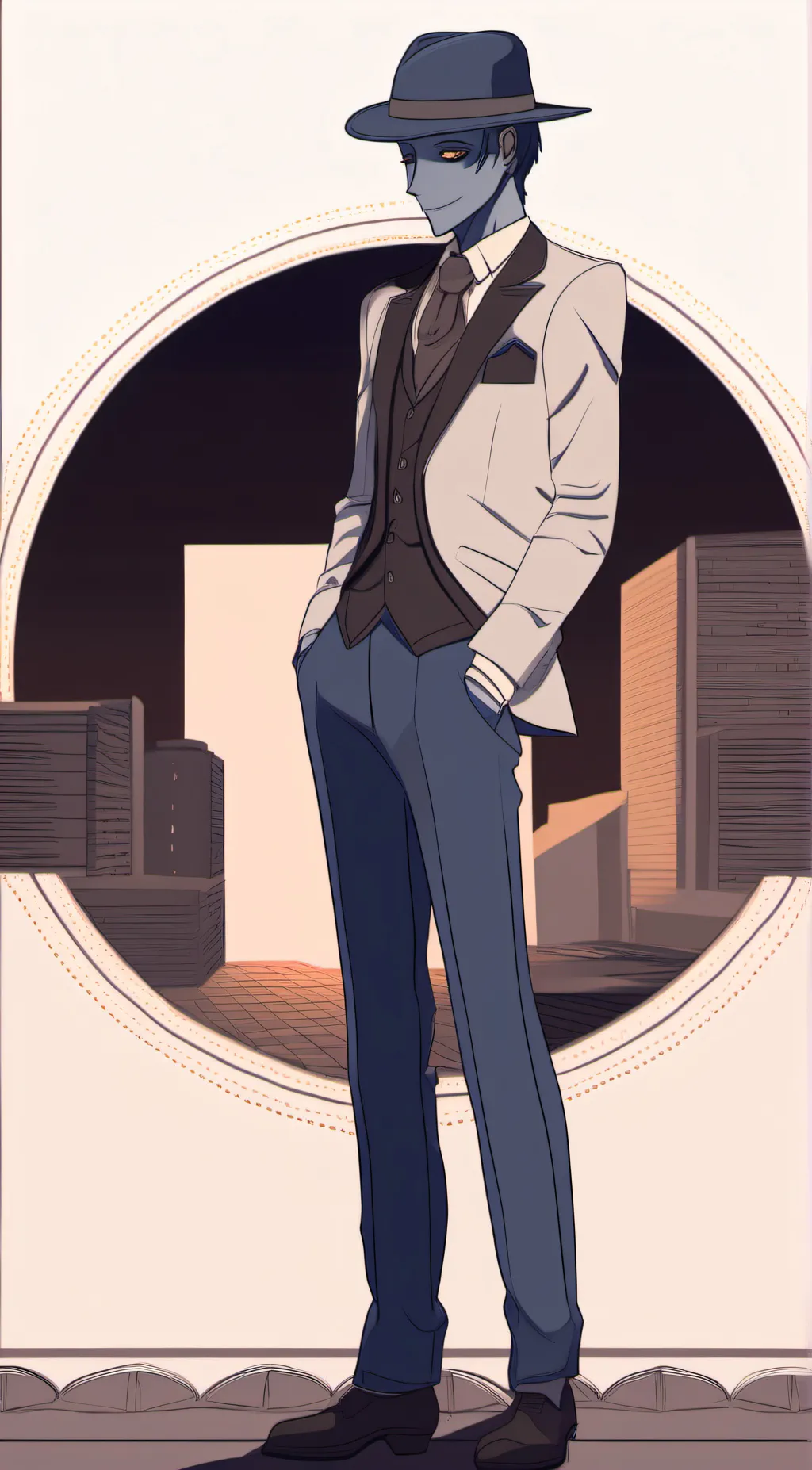 ai character: thin man background