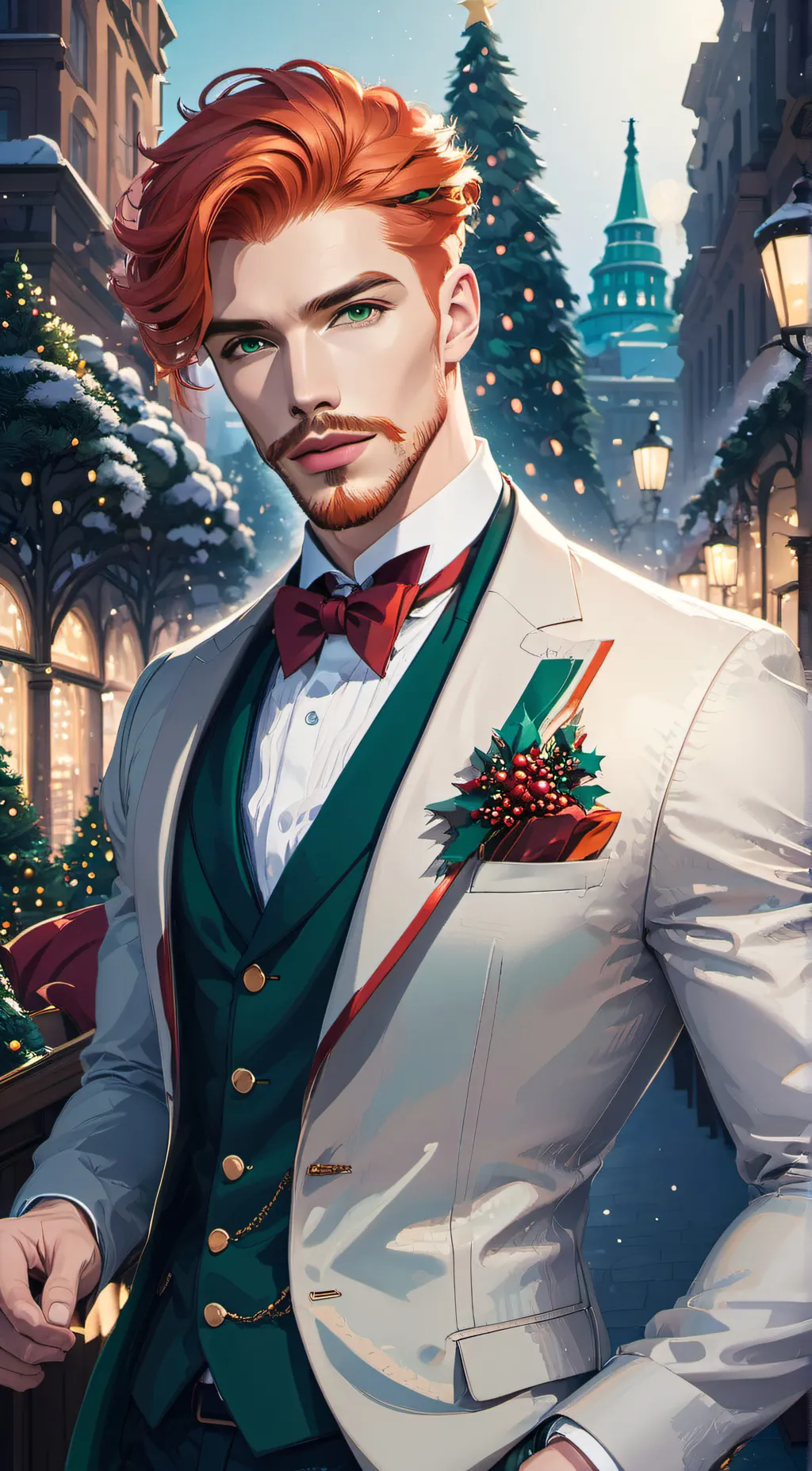 ai character: Kris Kringle background