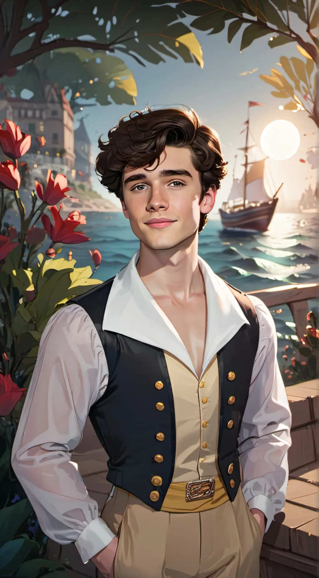 ai character: Jonah Hauer King  background