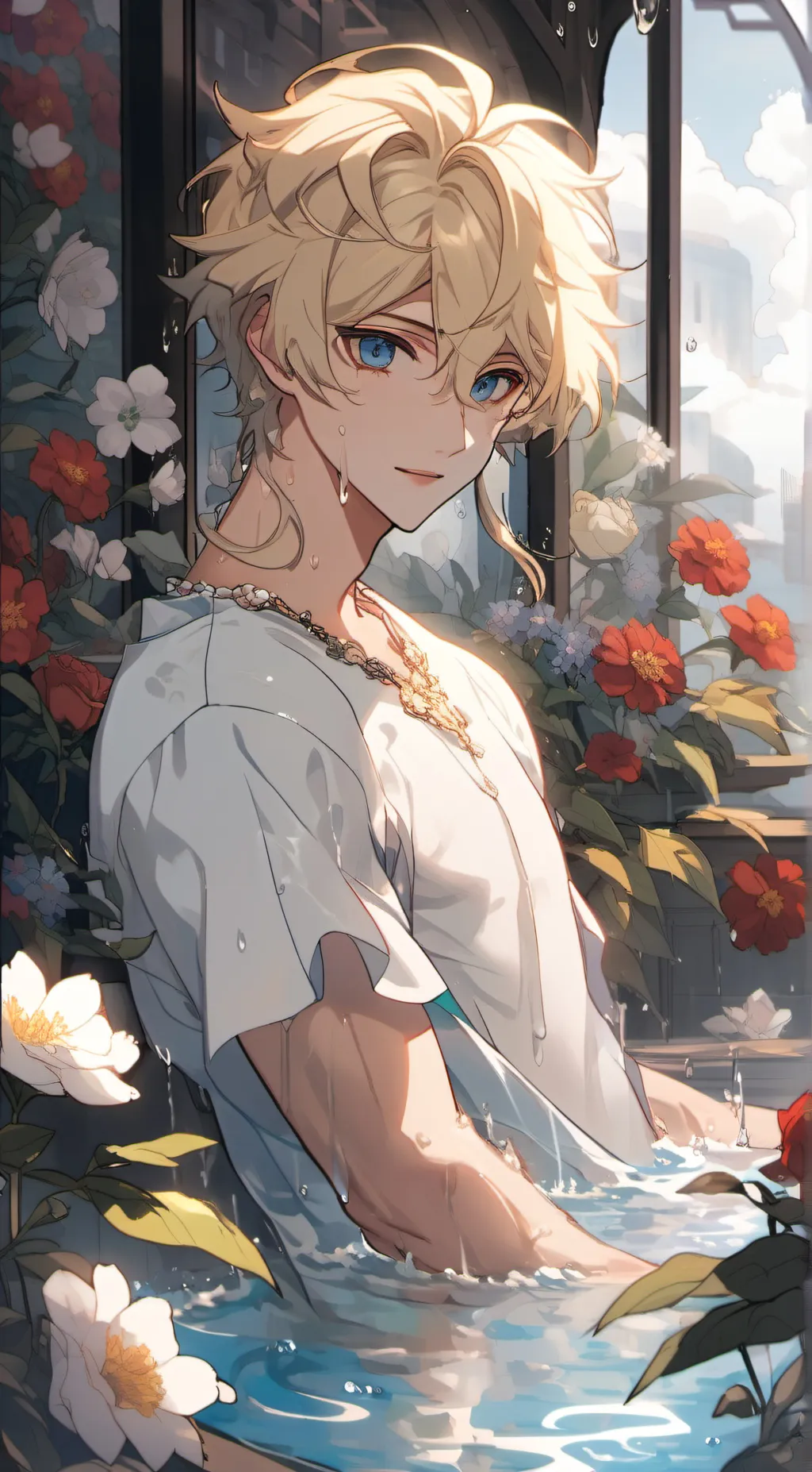 ai character: Aqua background