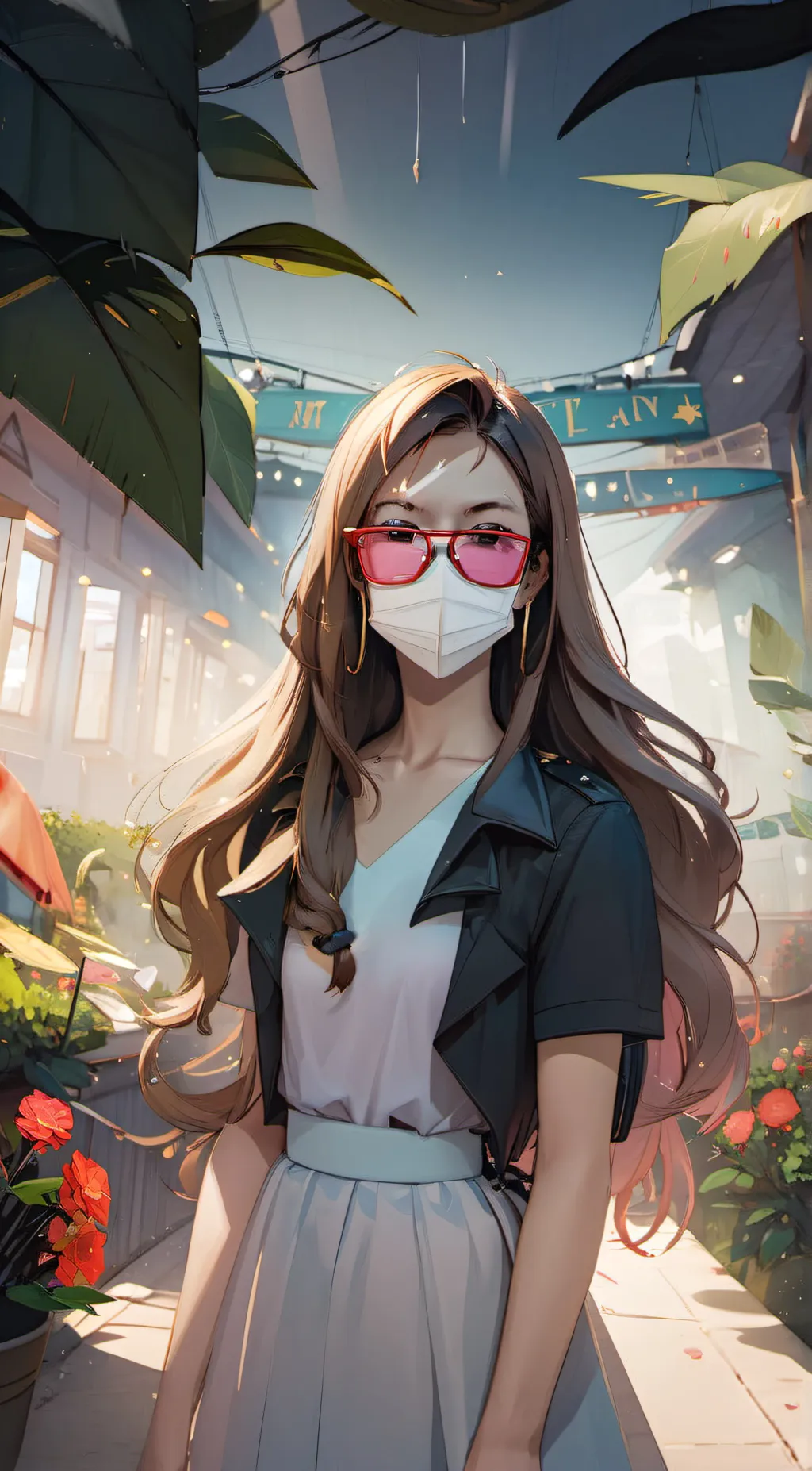 ai character: Violet background