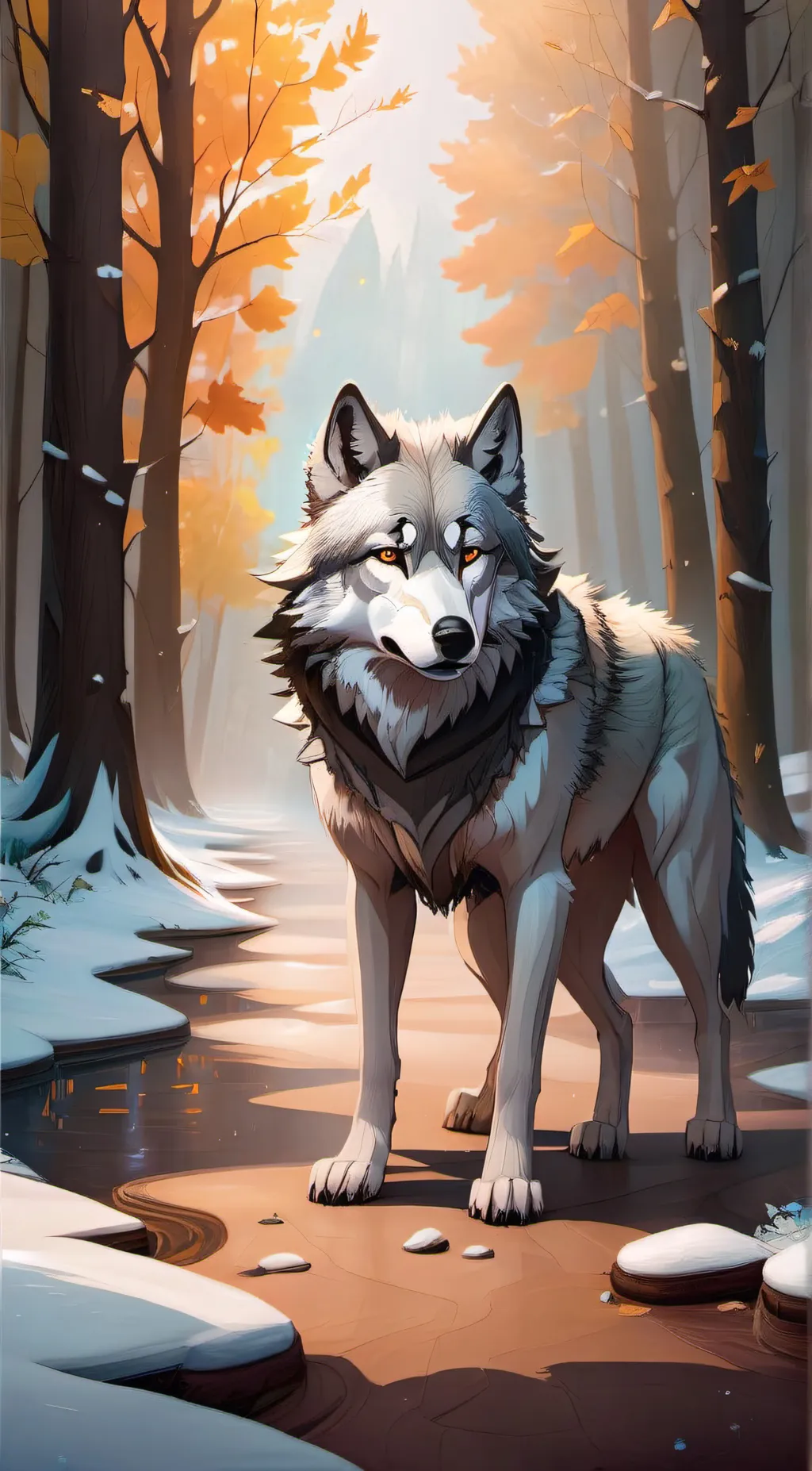 ai character: Snowy  background