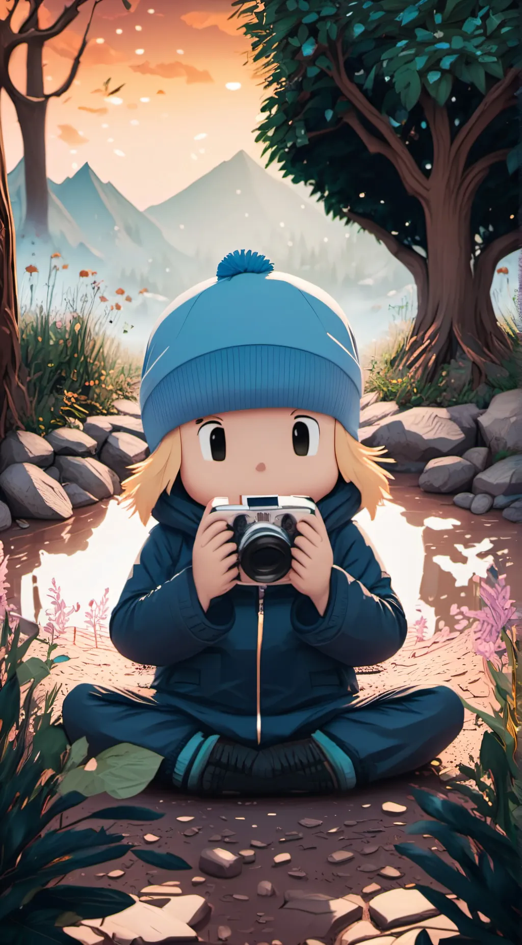 ai character: pocoyo  background