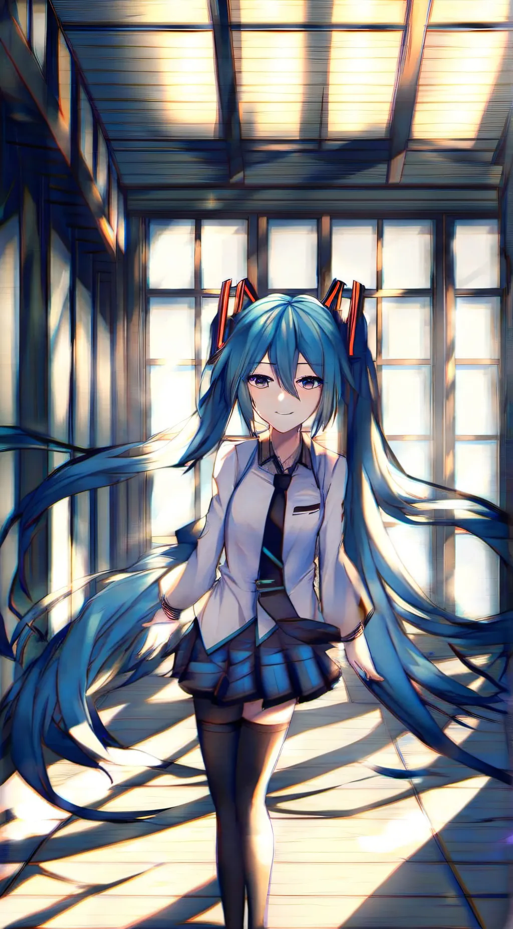 ai character: School Miku background