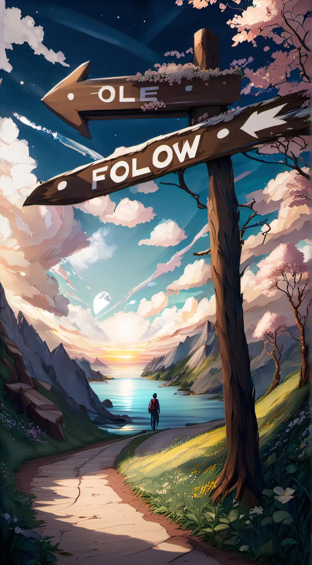 ai character: F O L L O W   M E background