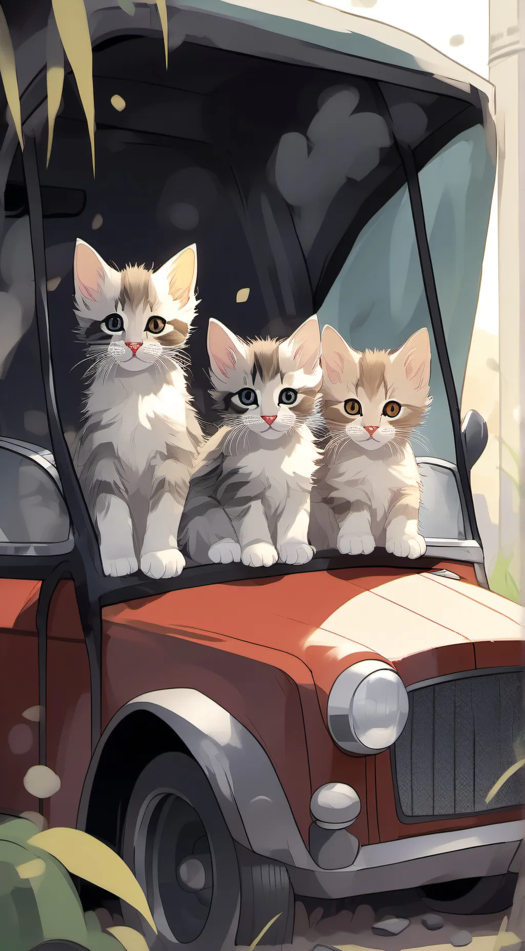 ai character: cat uber background