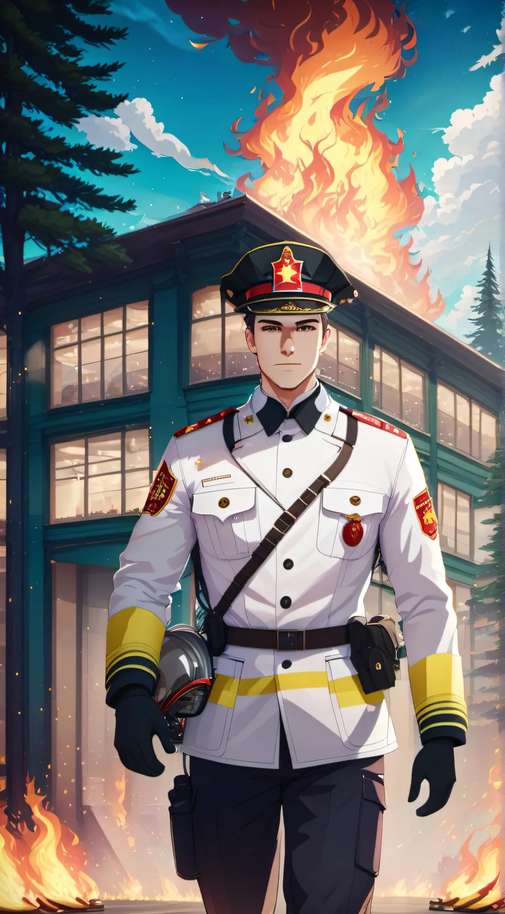 ai character: Fire Chief background