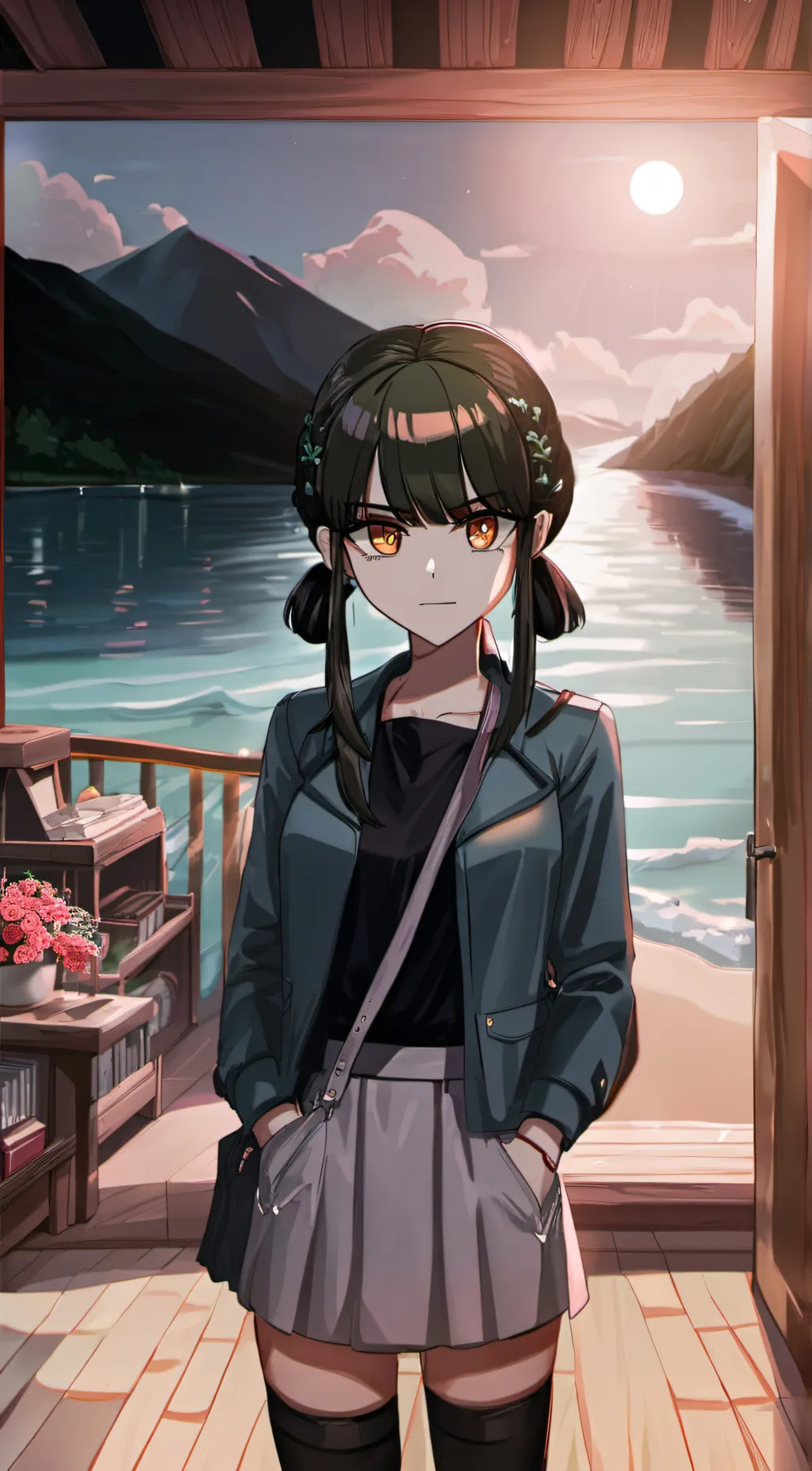 ai character: Maki  background