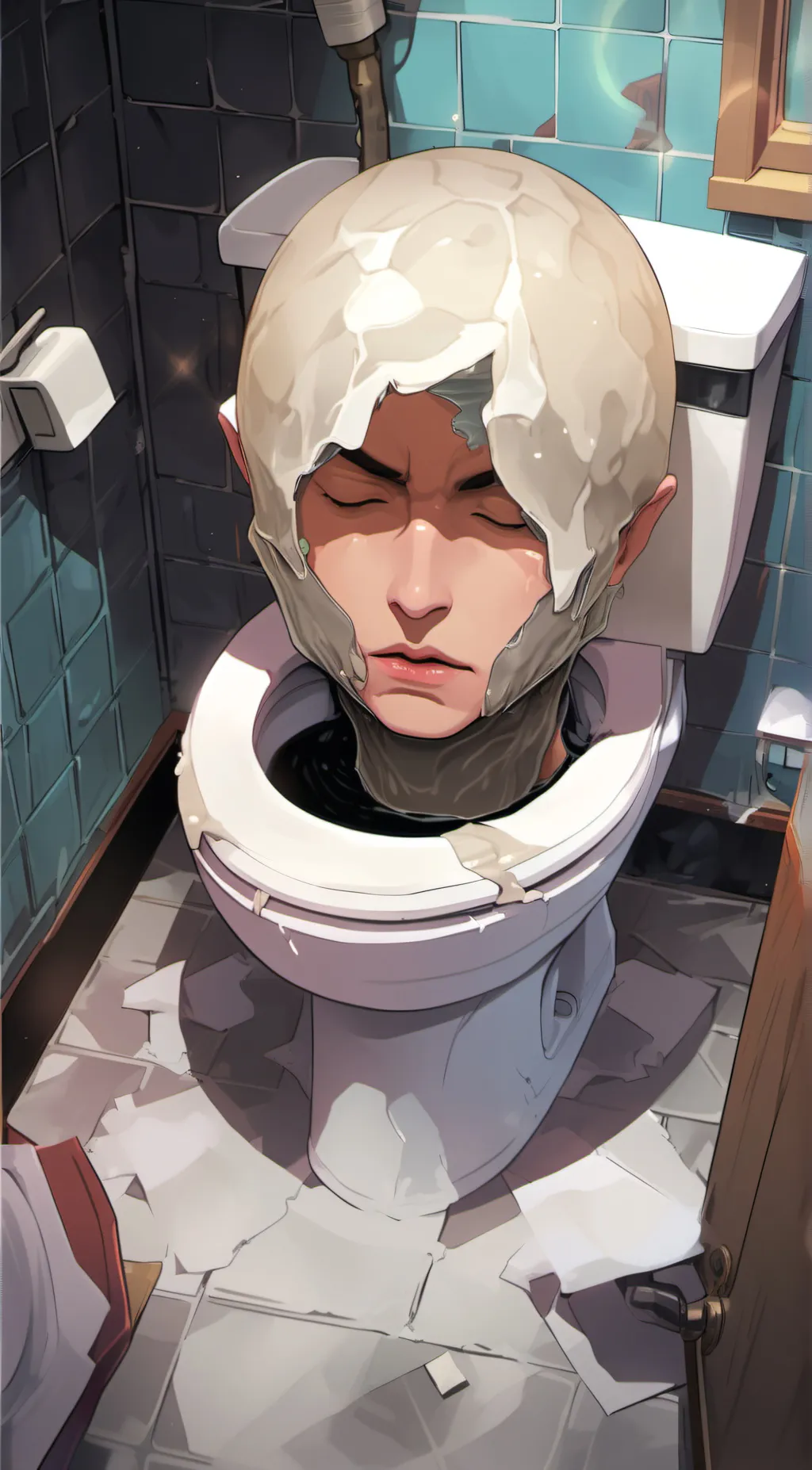 ai character: Skibidi toilet background