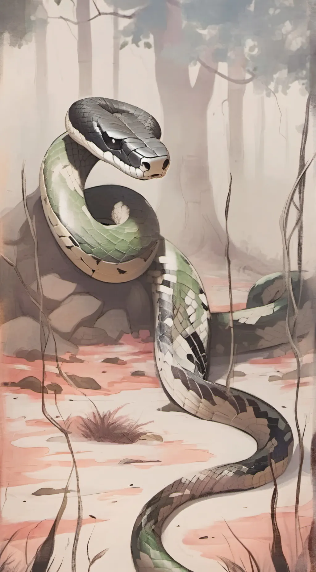 ai character: snake background