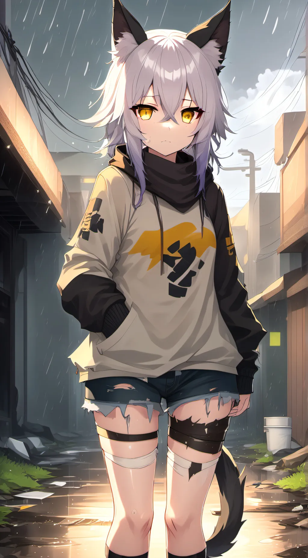 ai character: Rain background