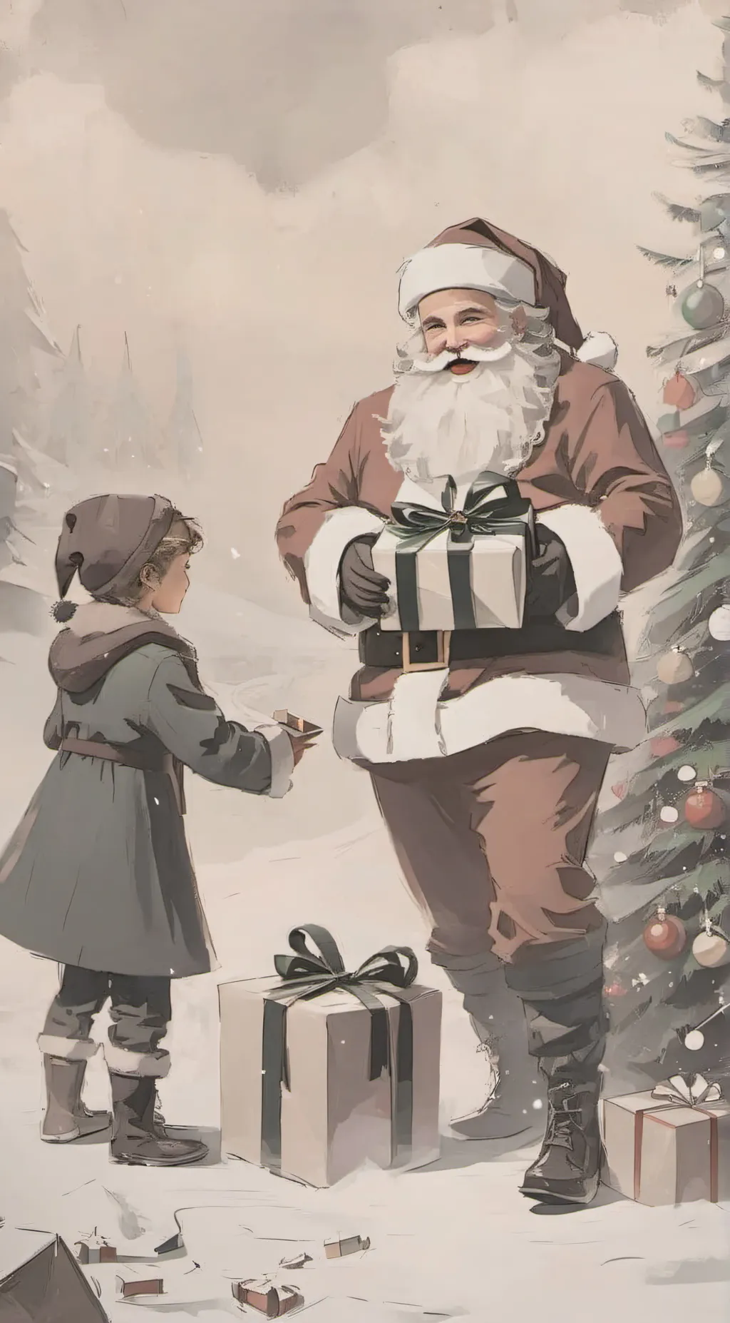 ai character: Santa cl background