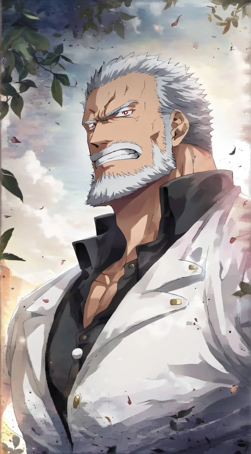 ai character: Garp+One Piece background