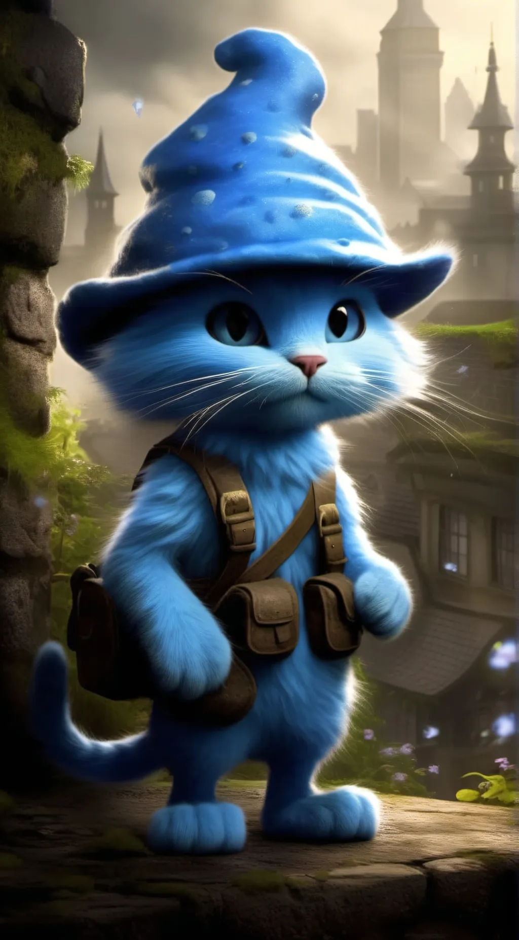 ai character: Smurf cat background