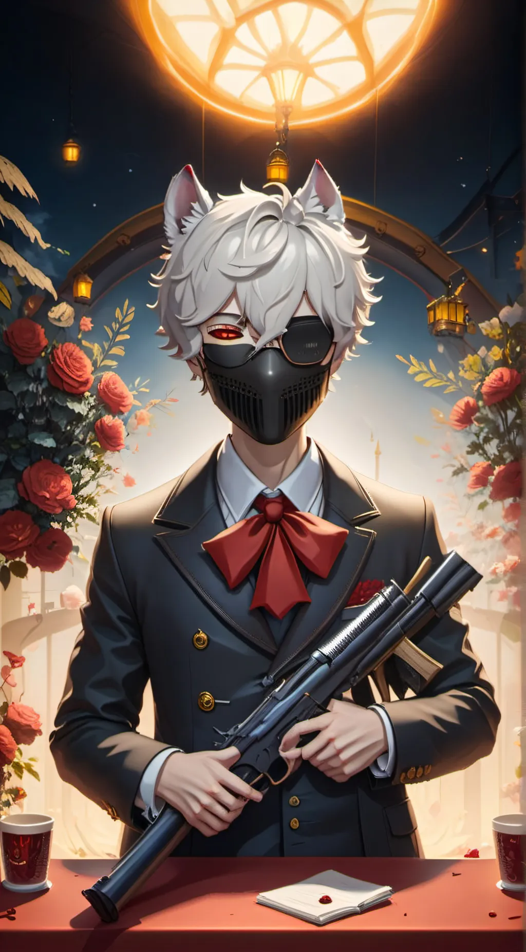 ai character: Leo blob background