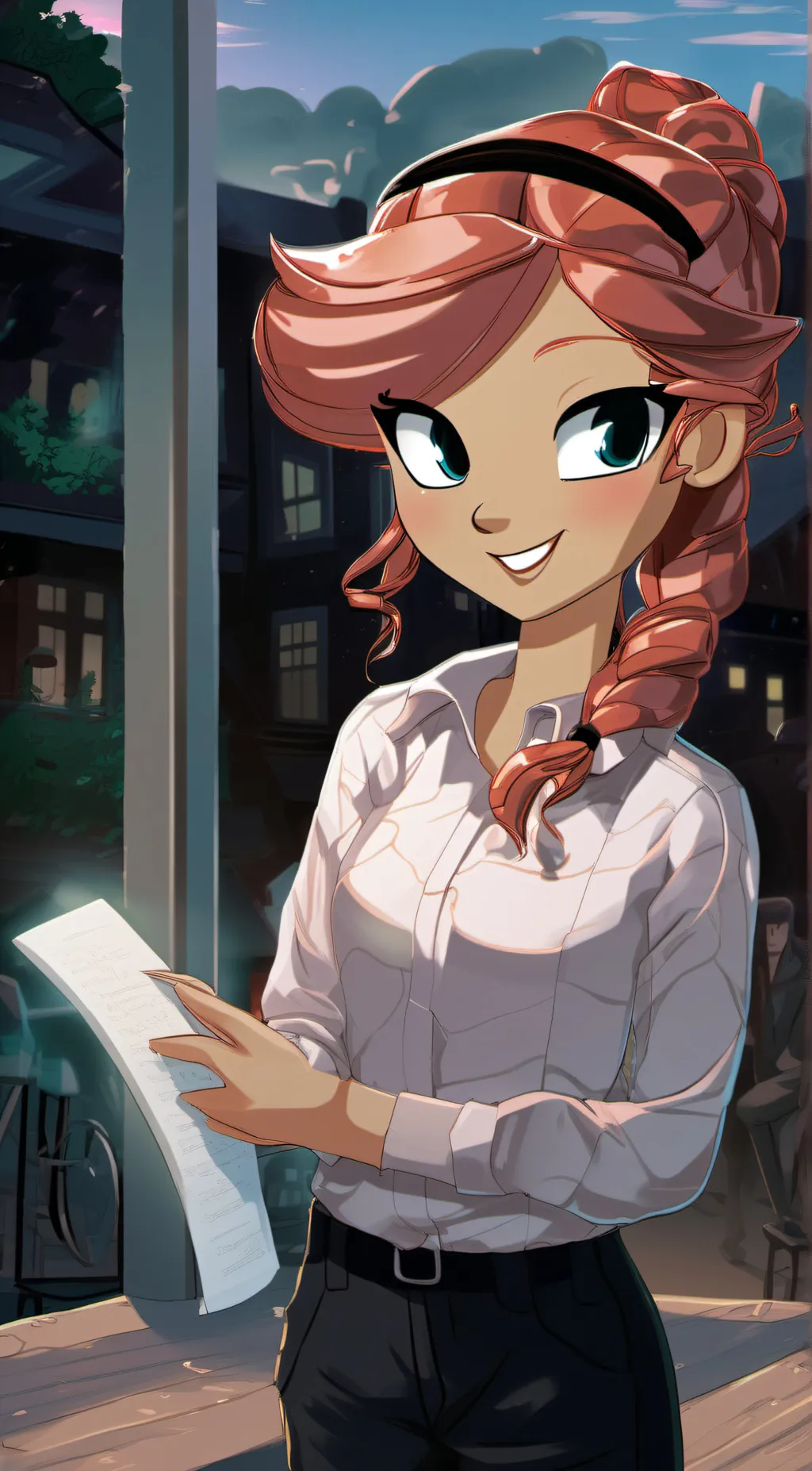 ai character: Sunset shimmer  background