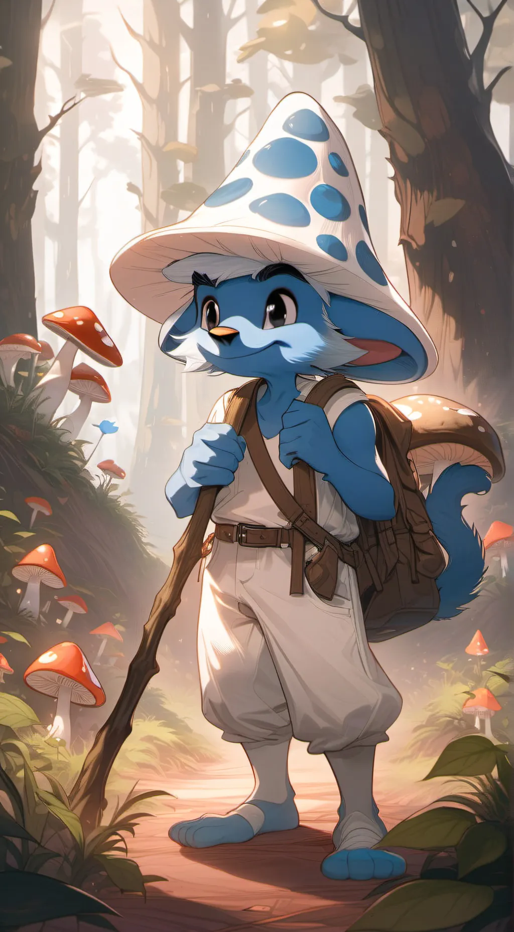 ai character: smurf cat background