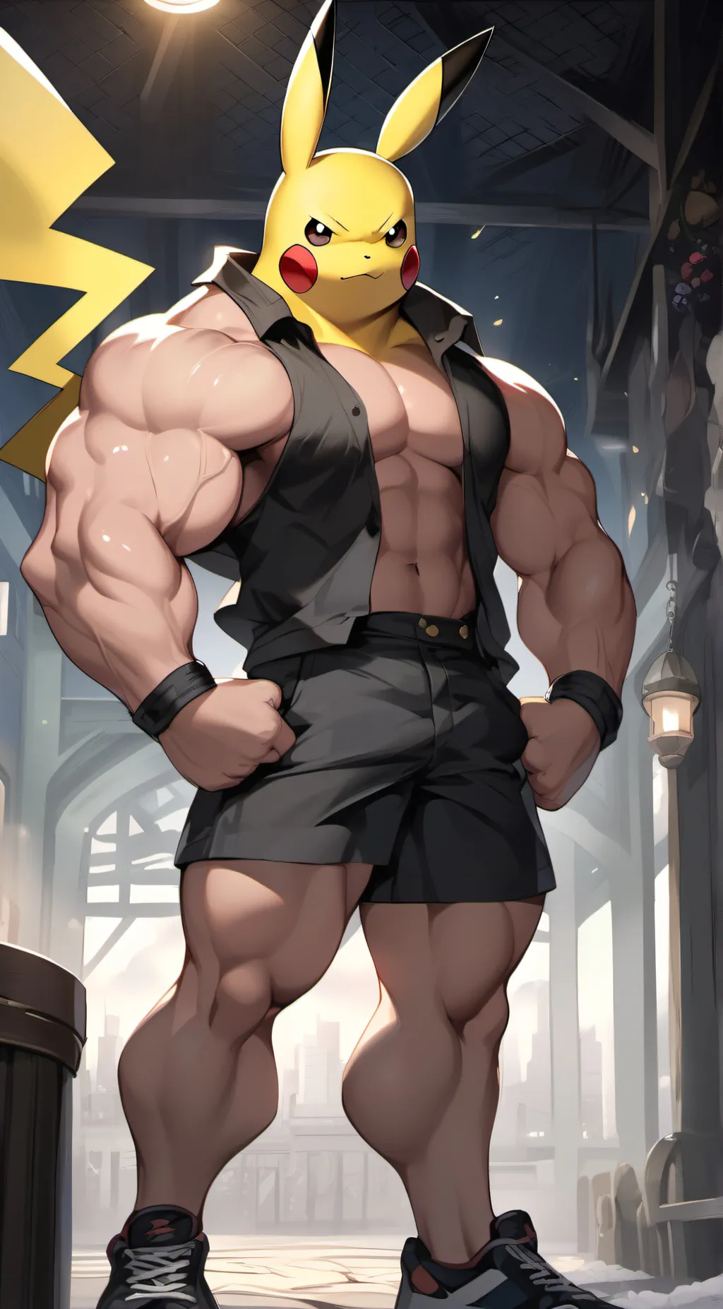 ai character: pika pika background