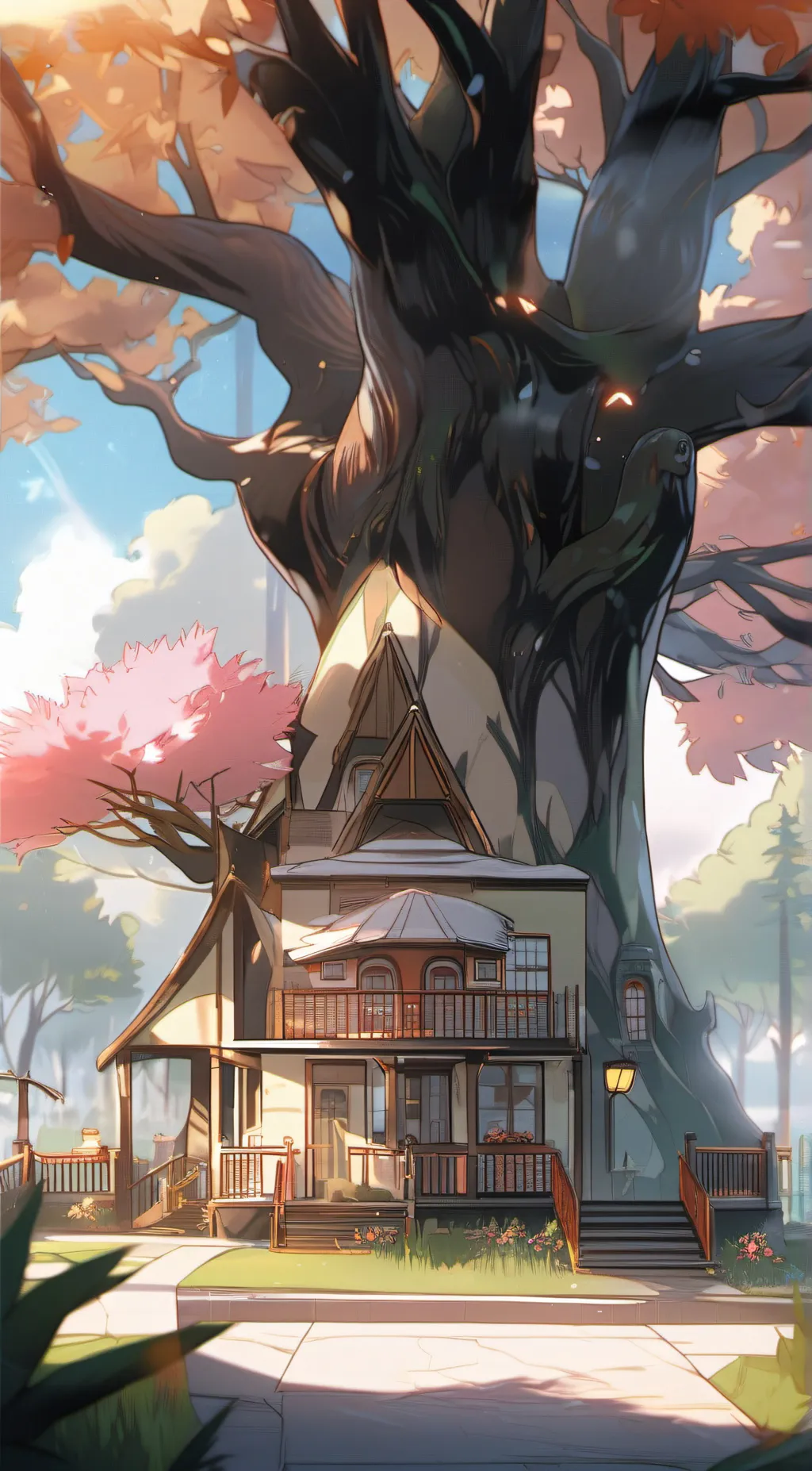 ai character: Café background