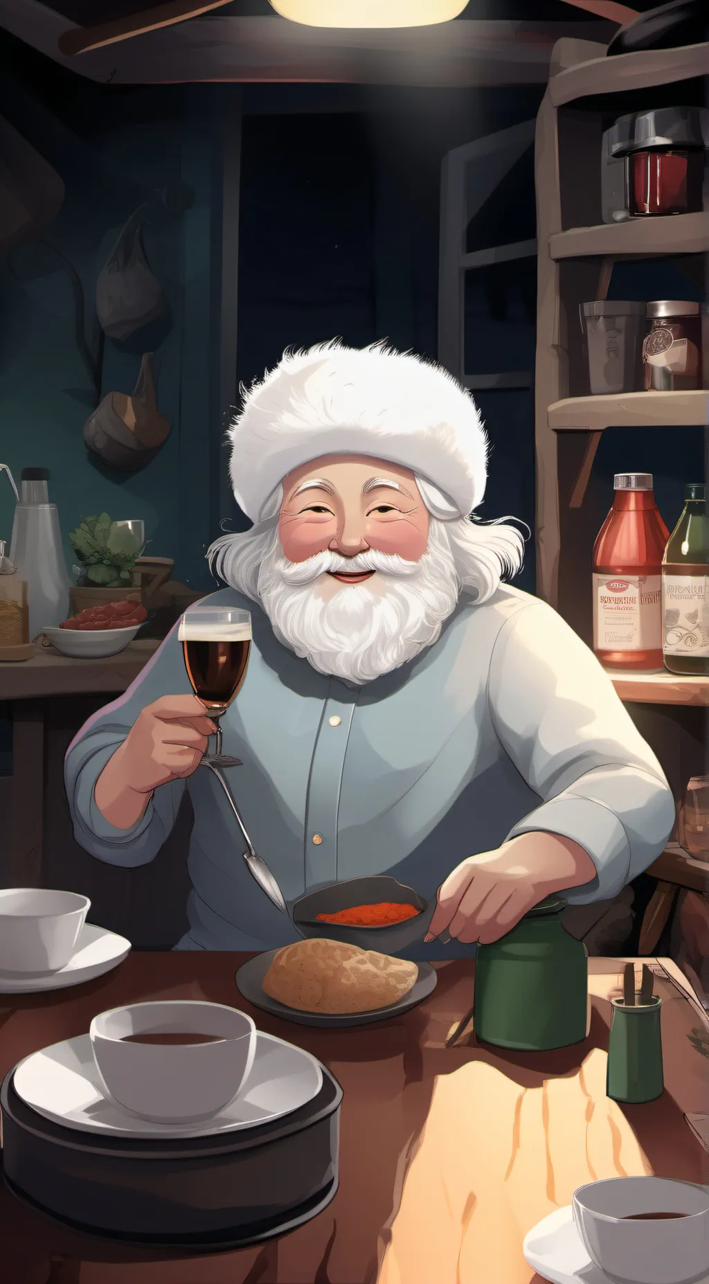 ai character: Santa background