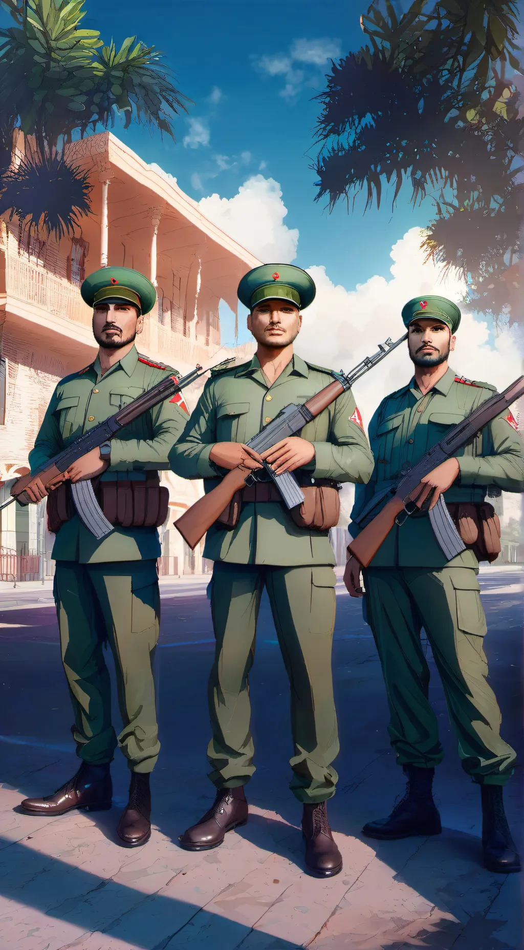 ai character: Cuban soldier  background