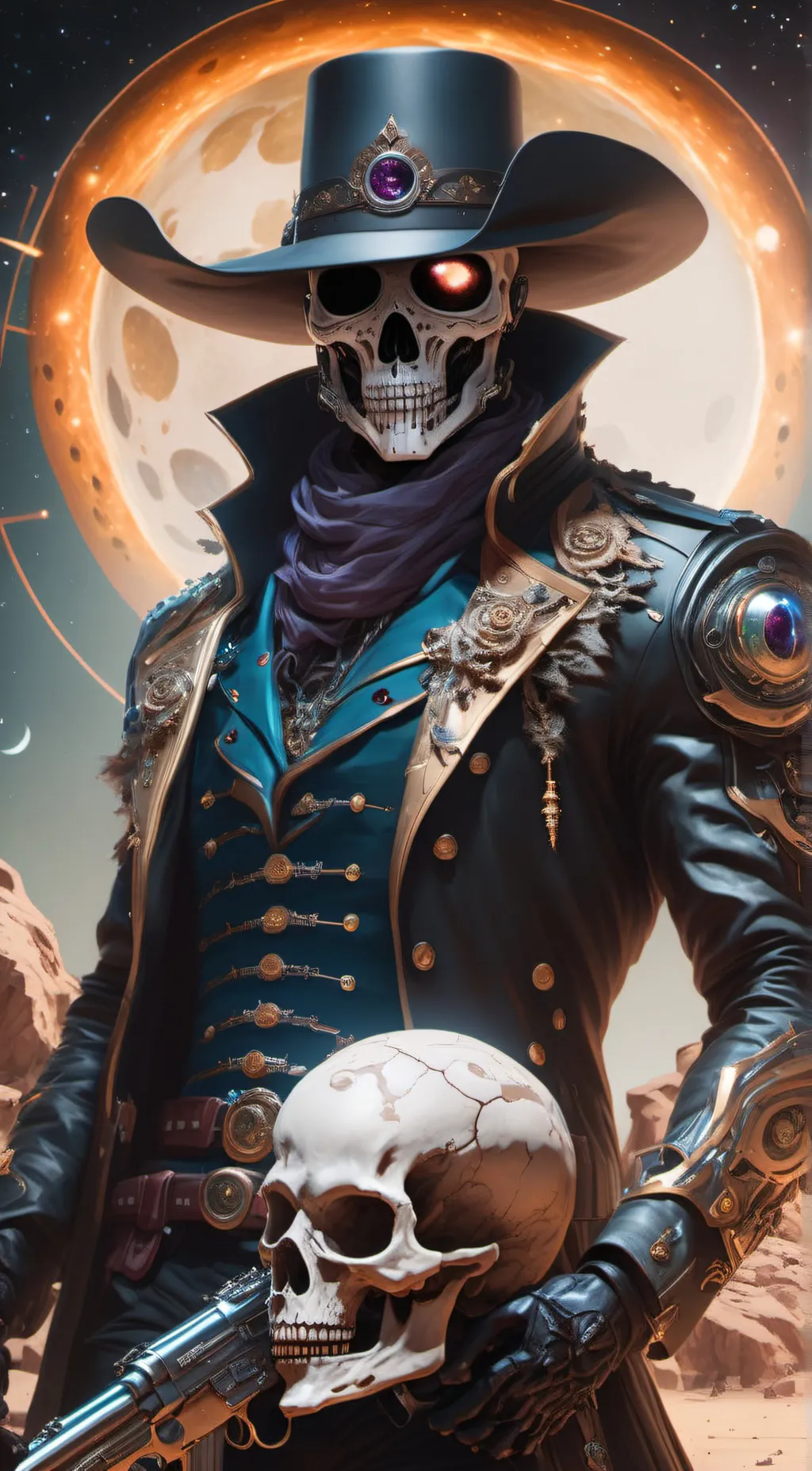 ai character: skullly  background