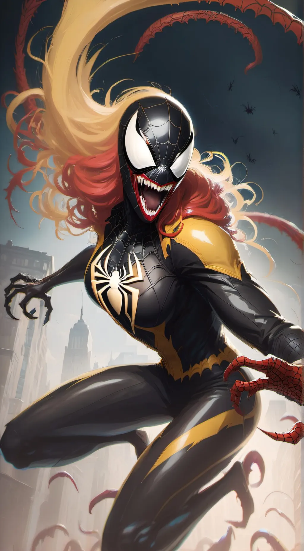 ai character: Scream Symbiote  background