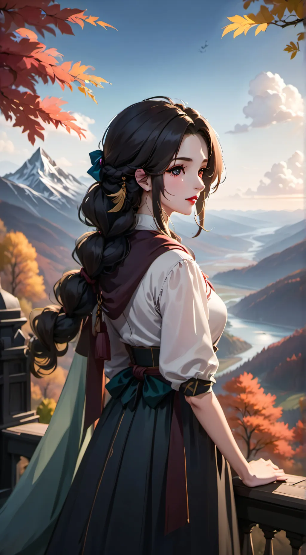 ai character: Autumn background