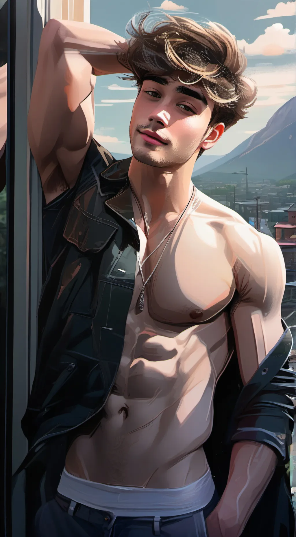 ai character: hotttest guy  background