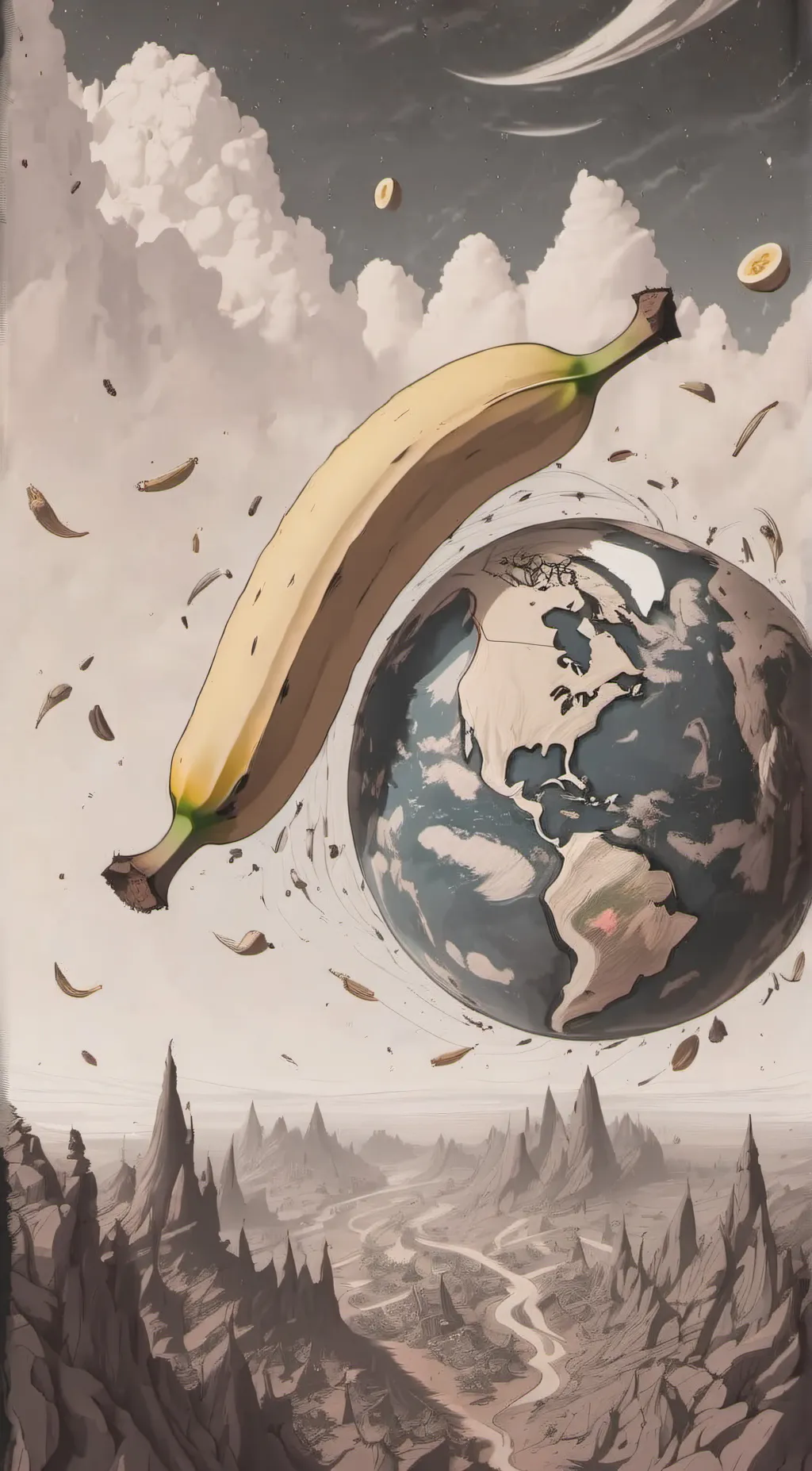 ai character: GIANT BANAN background