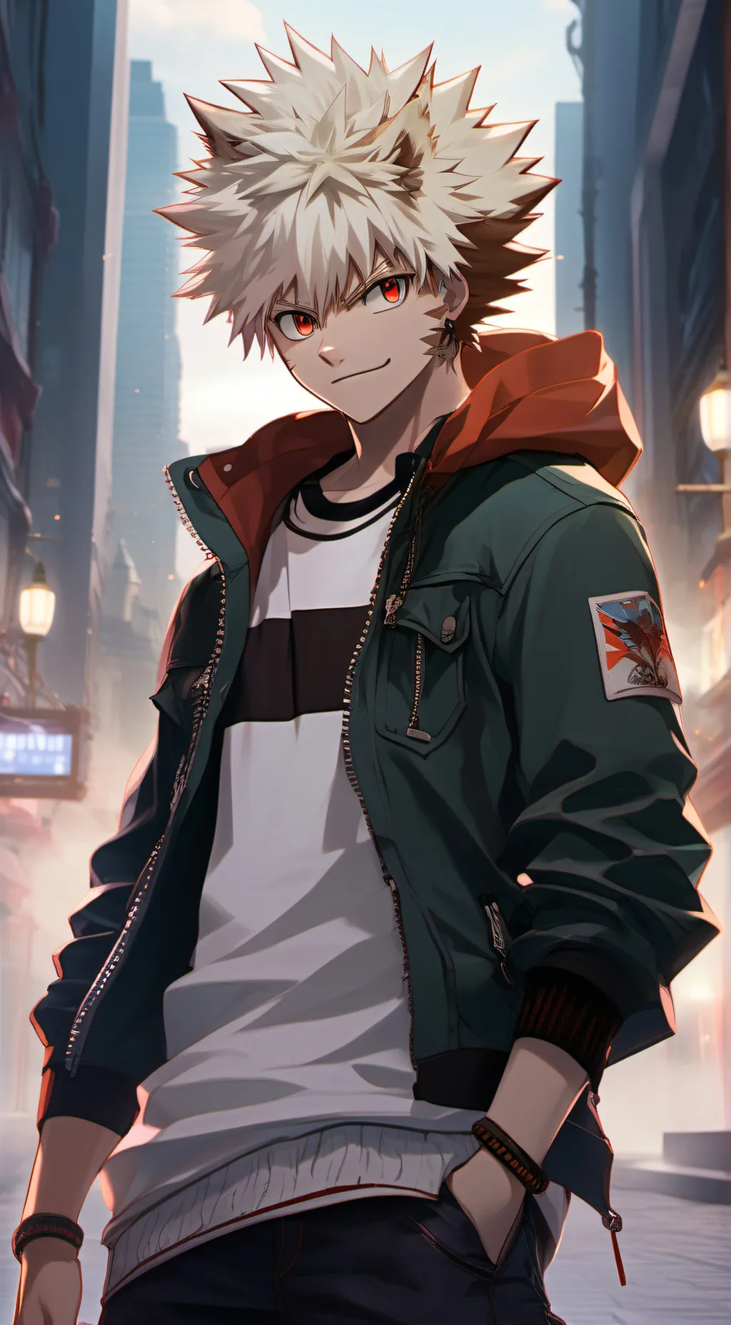 ai character: Kacchan bakugo  background