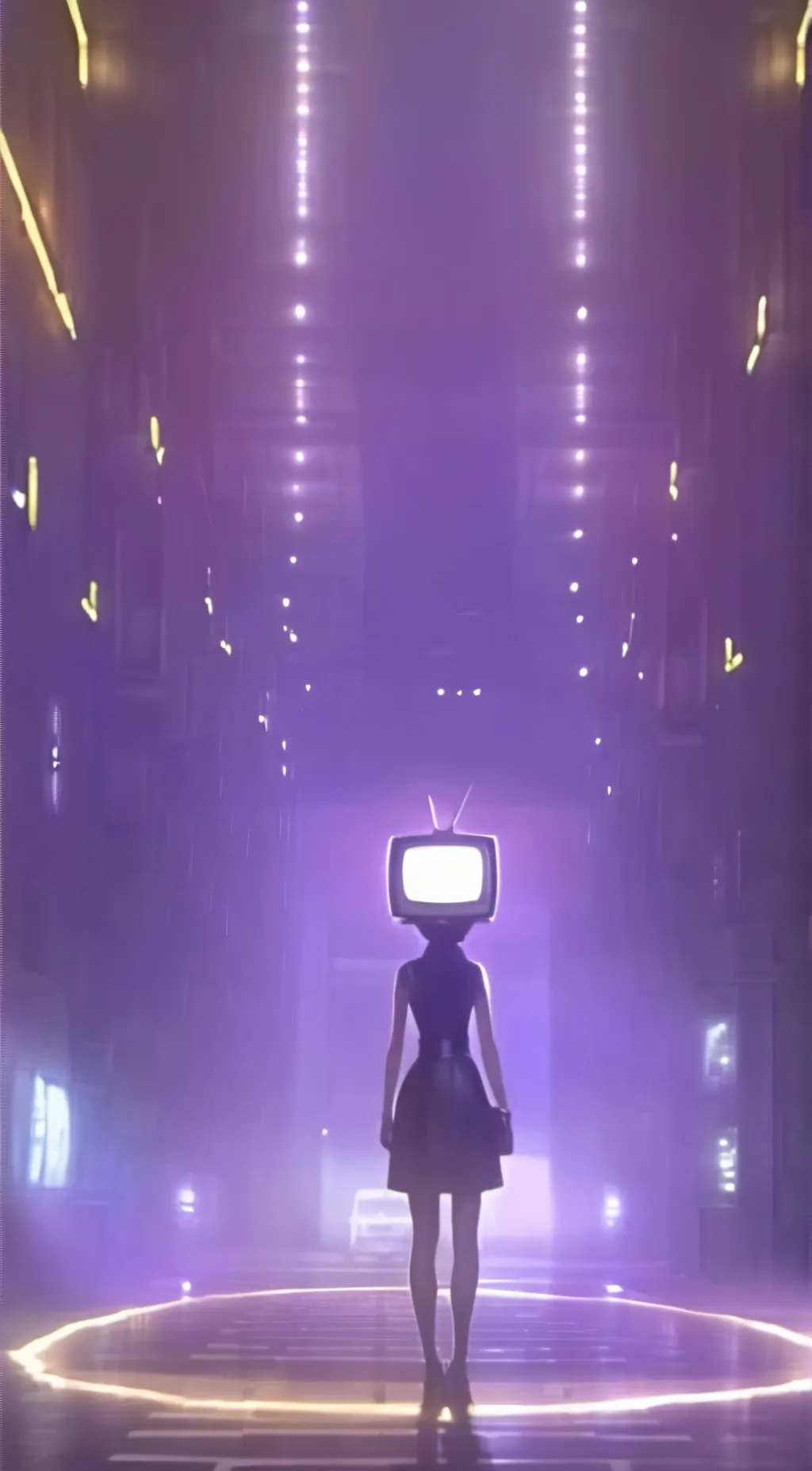 ai character: tv woman background