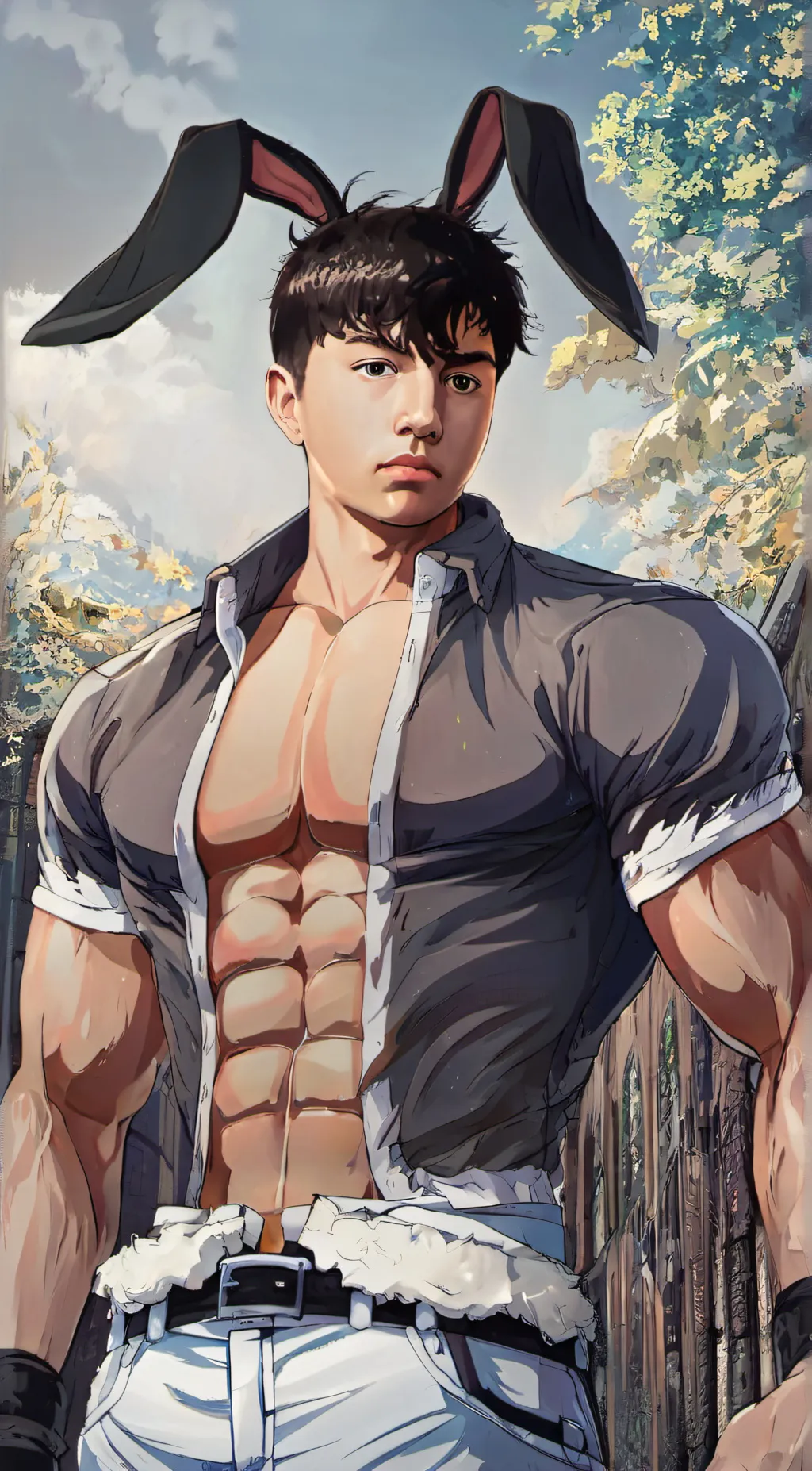 ai character: Dominic the rabbit background