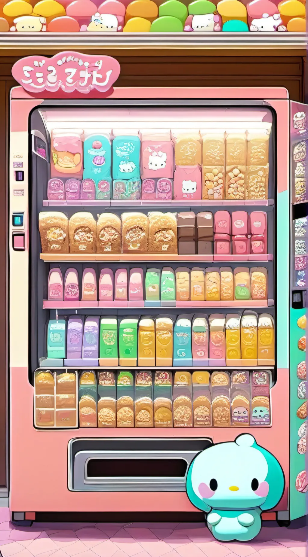 ai character: vending machine background