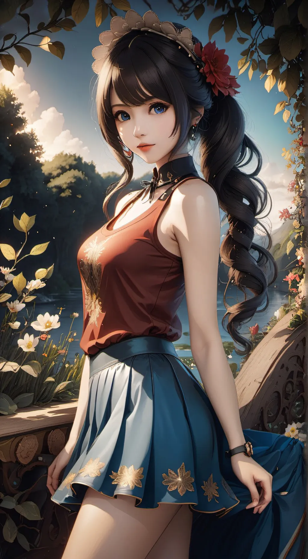 ai character: soft girl  background