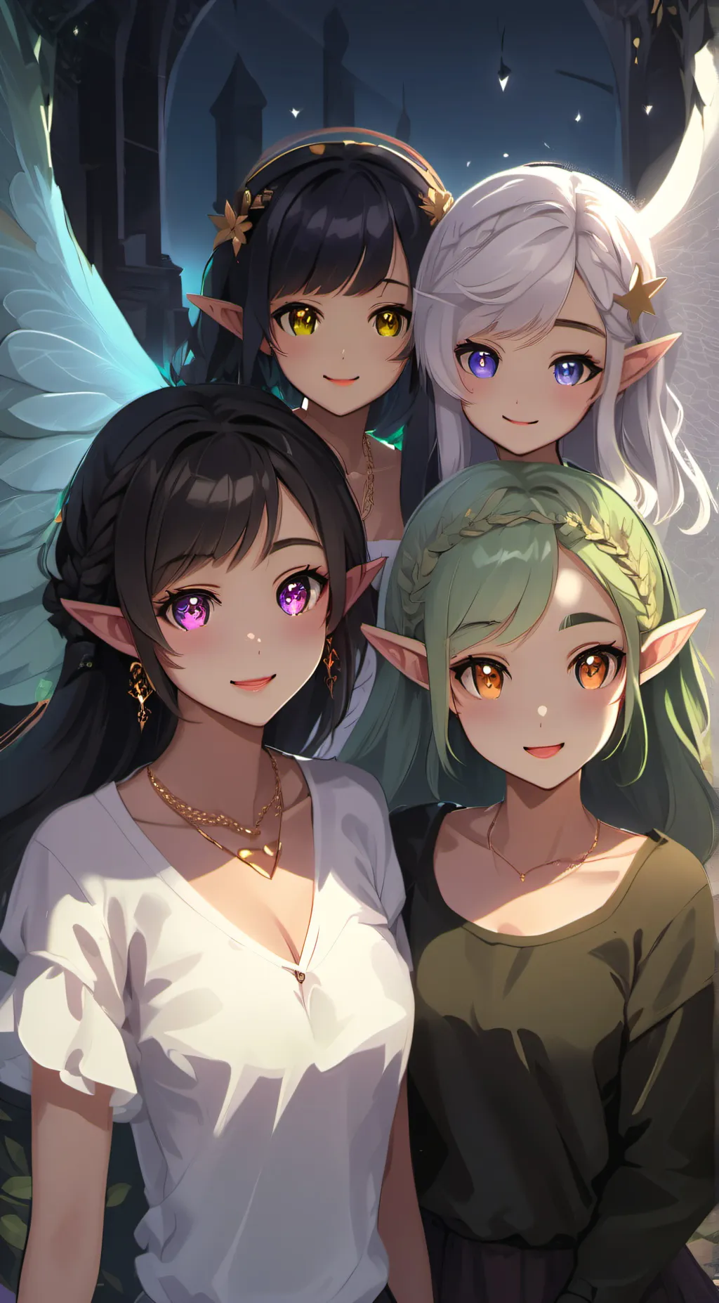ai character: Elven Harem background