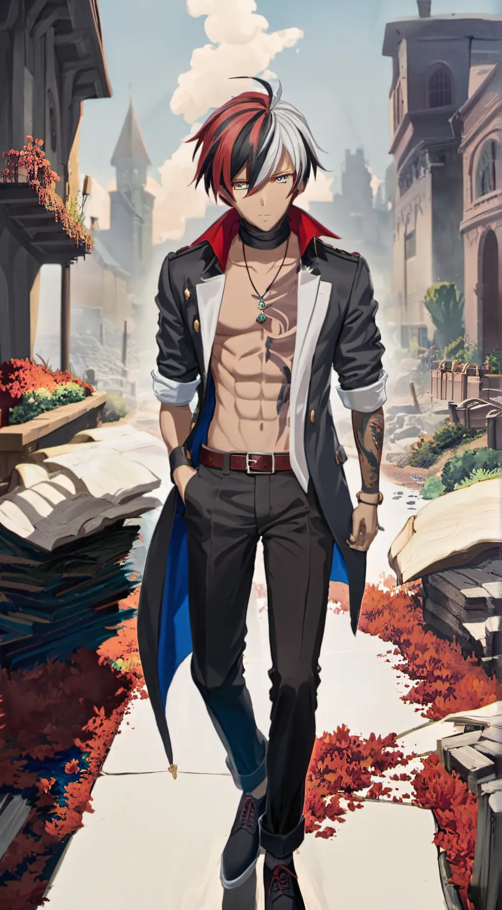 ai character: shoto todoroki  background