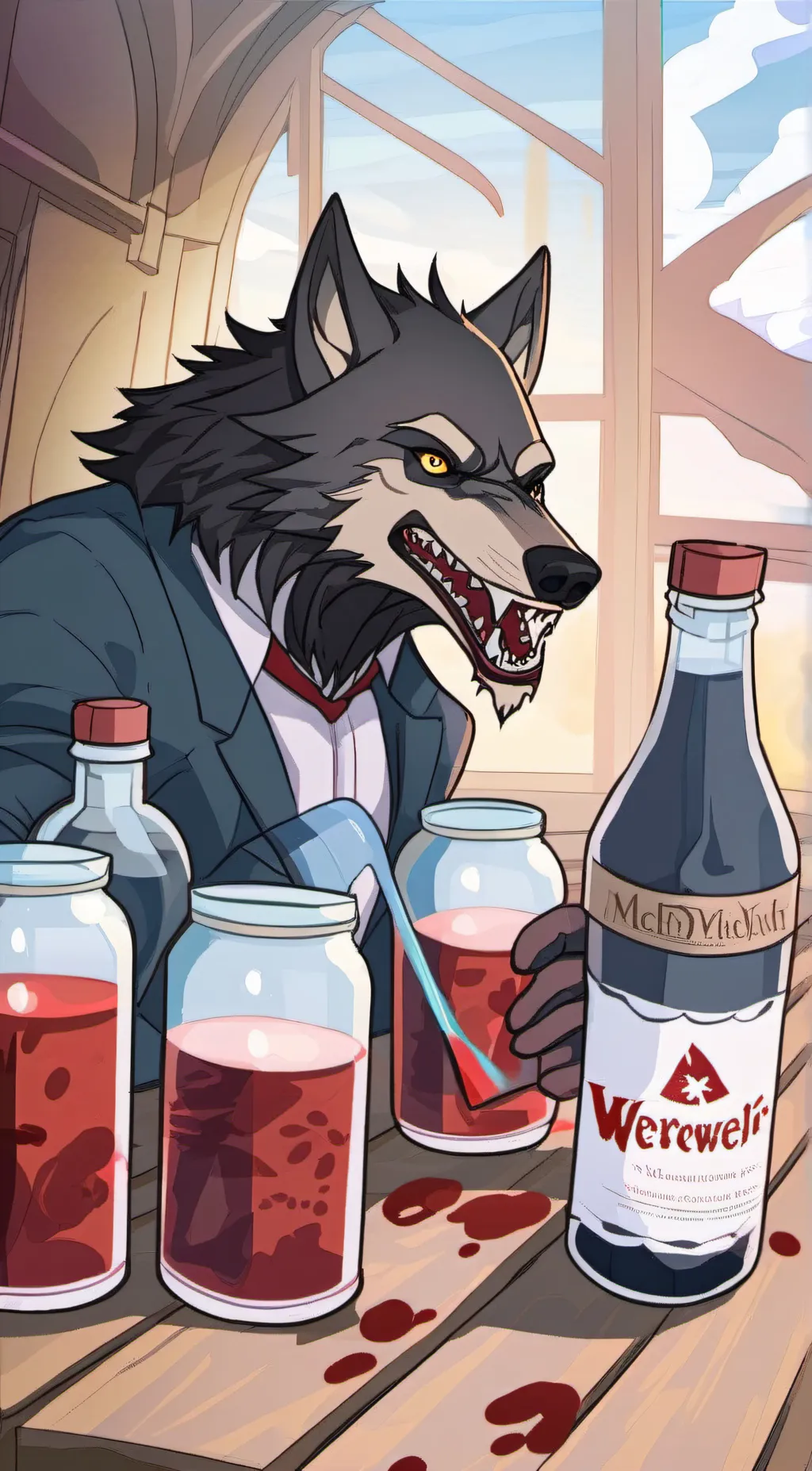 ai character: werewolf blood background