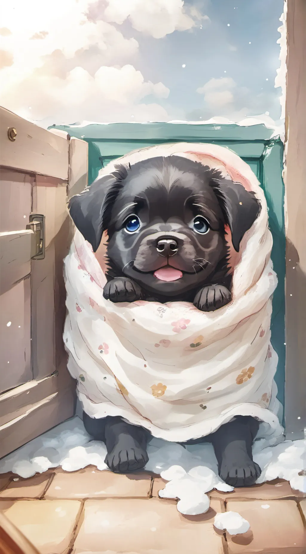 ai character: Pudding the dog background