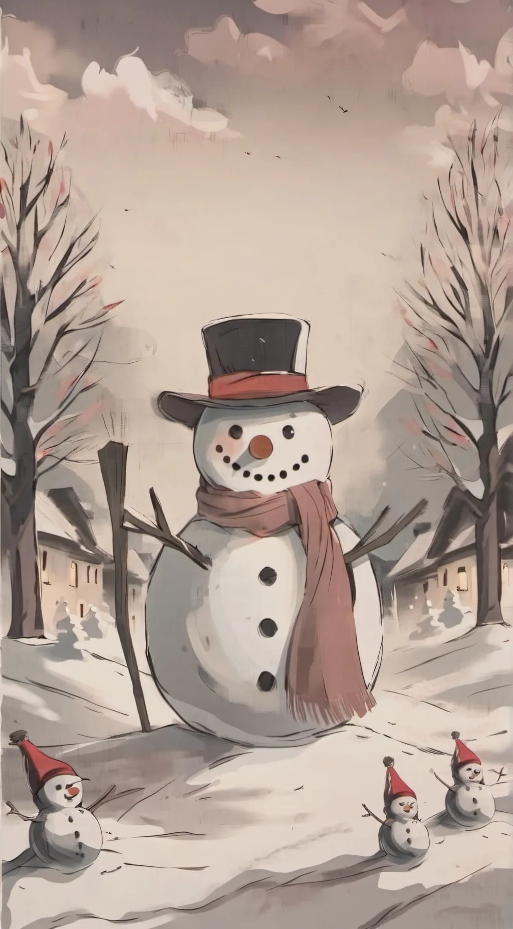 ai character: frosty the snowman background