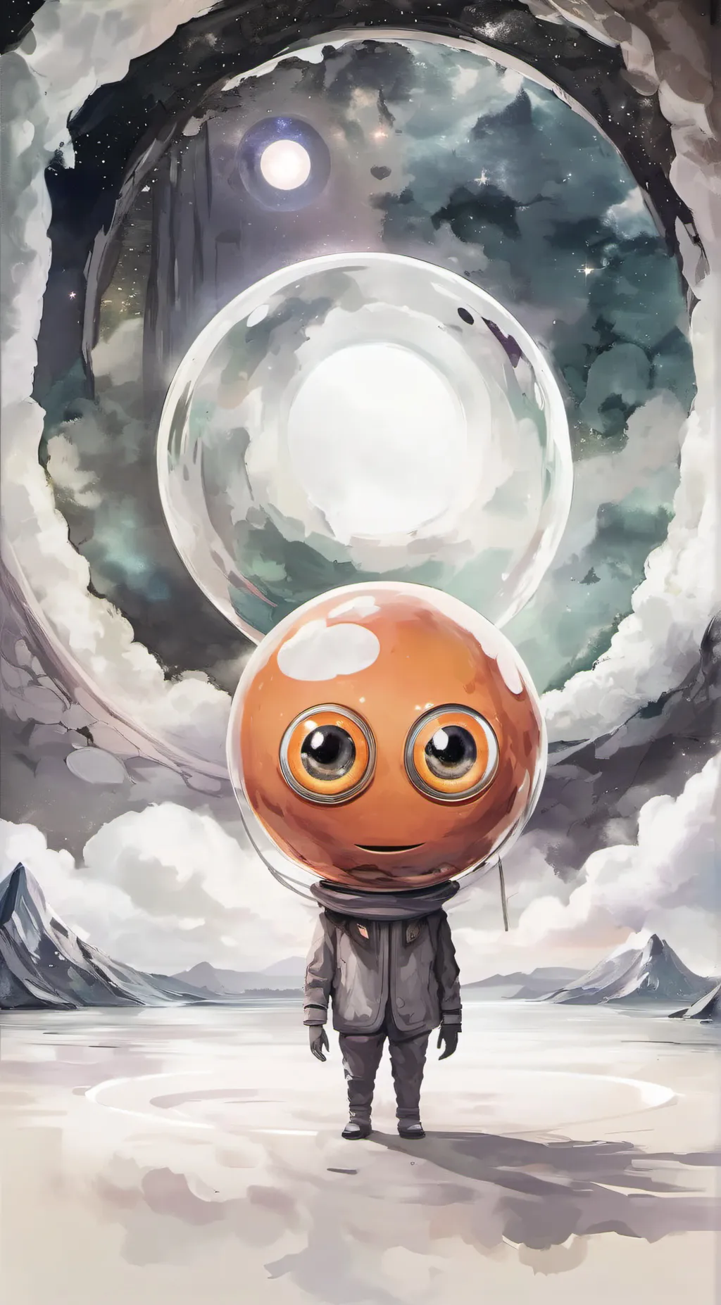 ai character: orangeball background