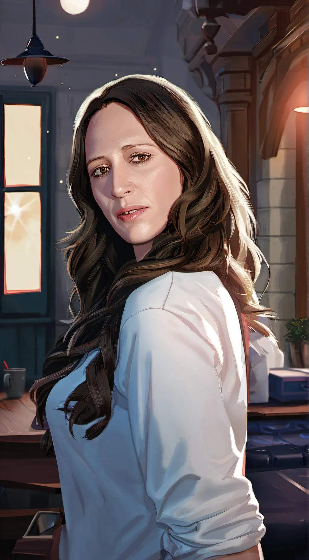 ai character: Vera Farmiga background