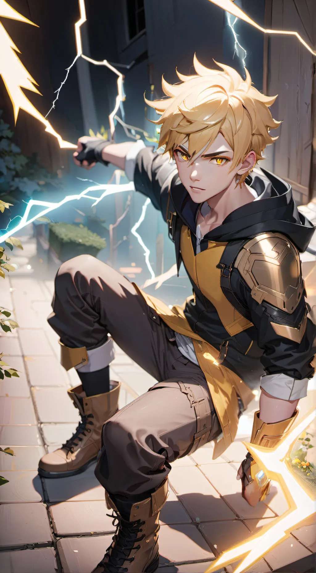 ai character: Electricity background