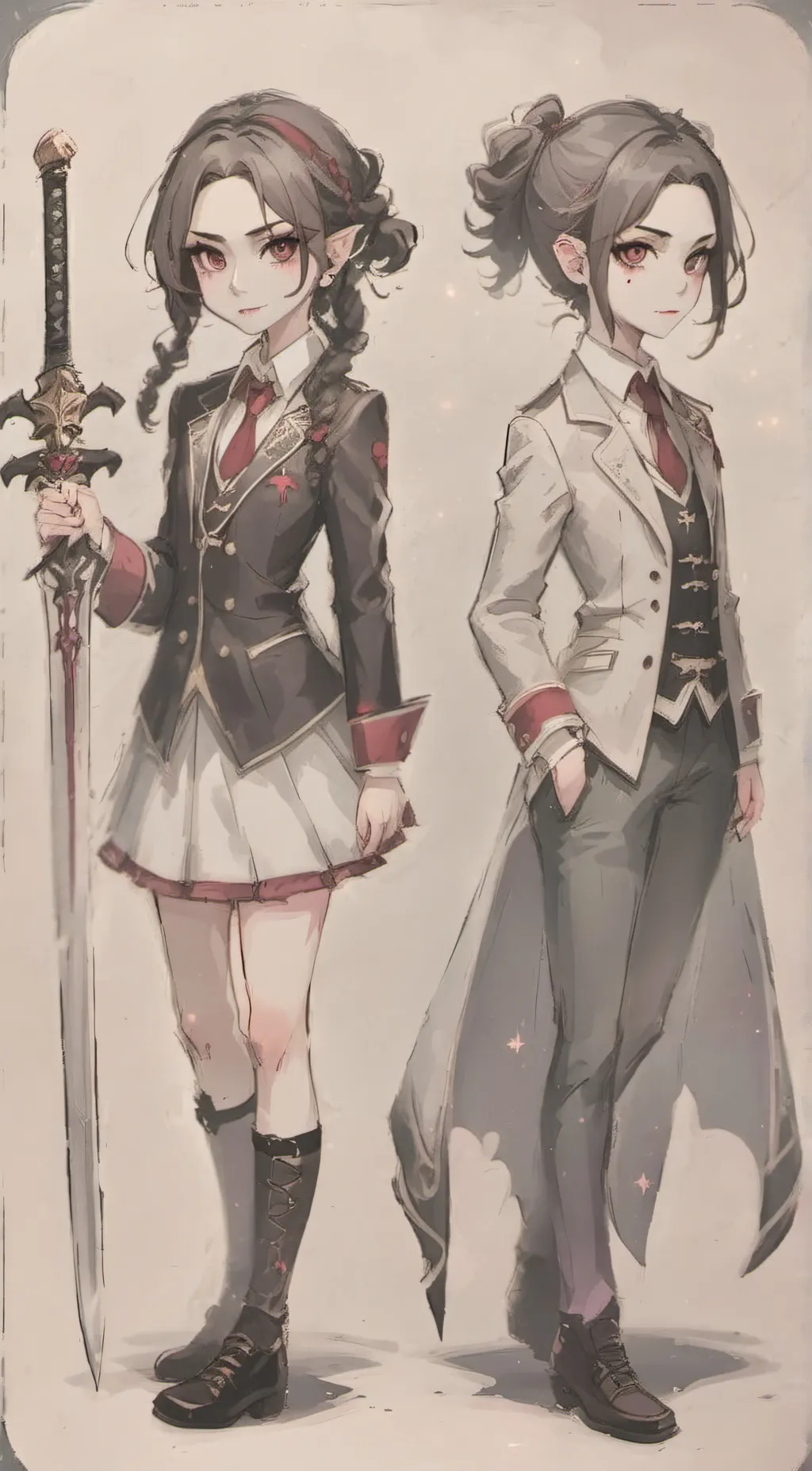 ai character: Lyla and Georgia  background