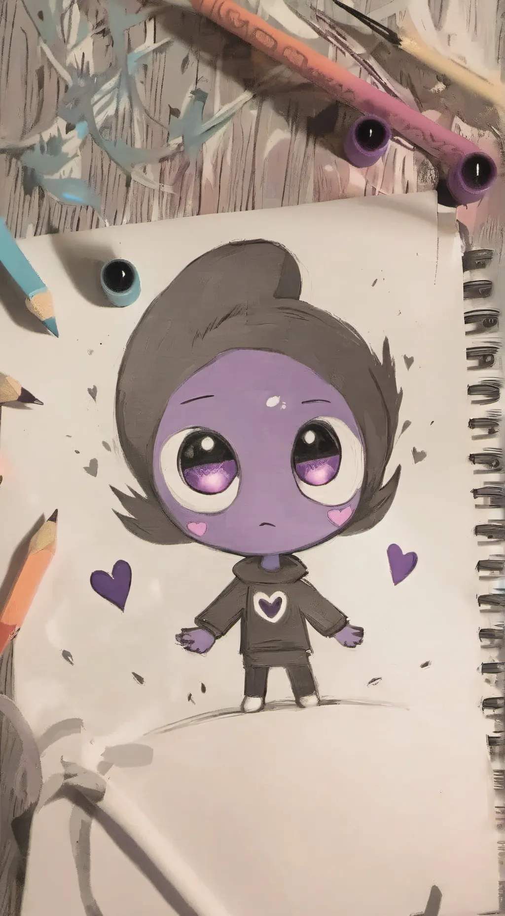 ai character: purple background