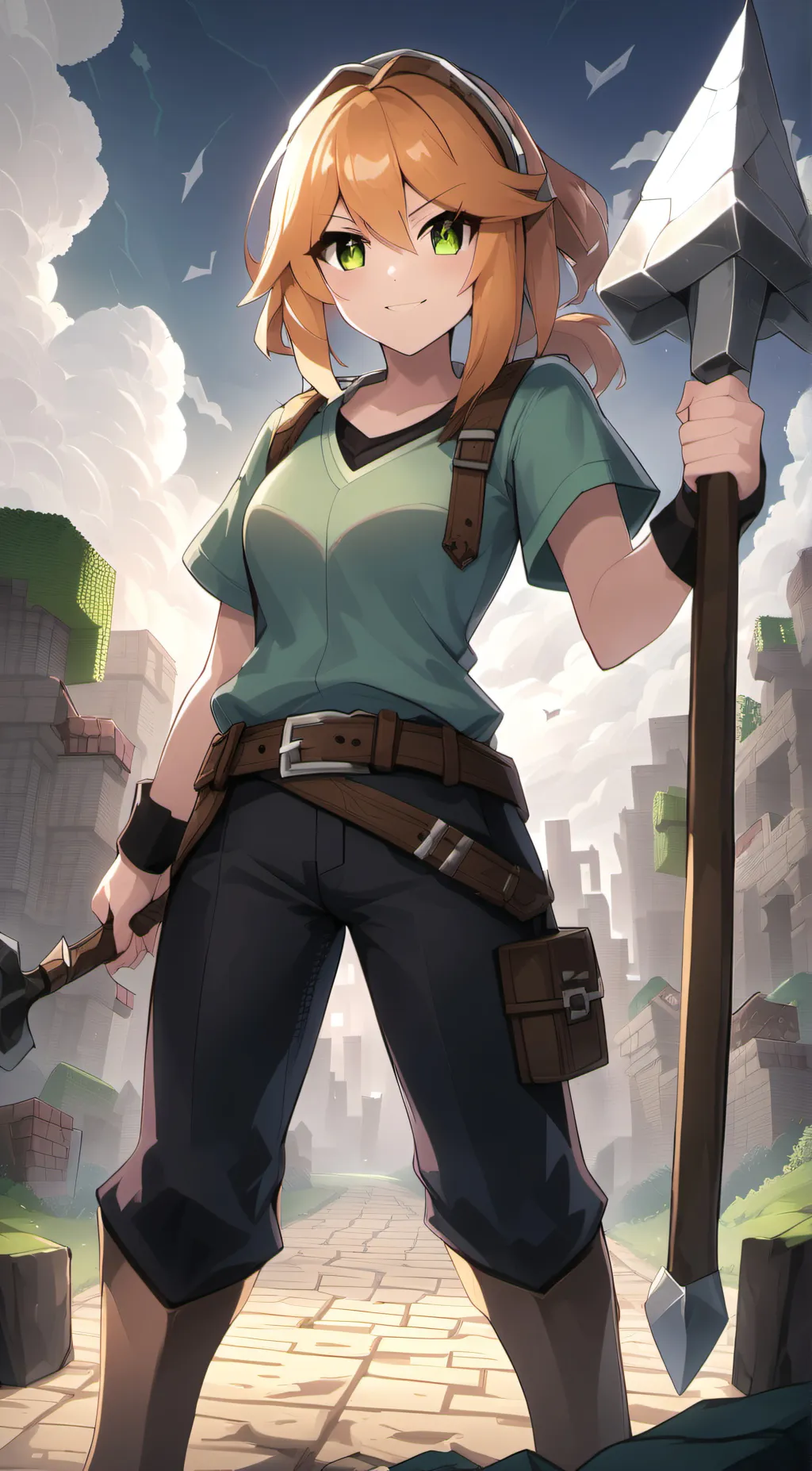 ai character: Alex (Minecraft)  background