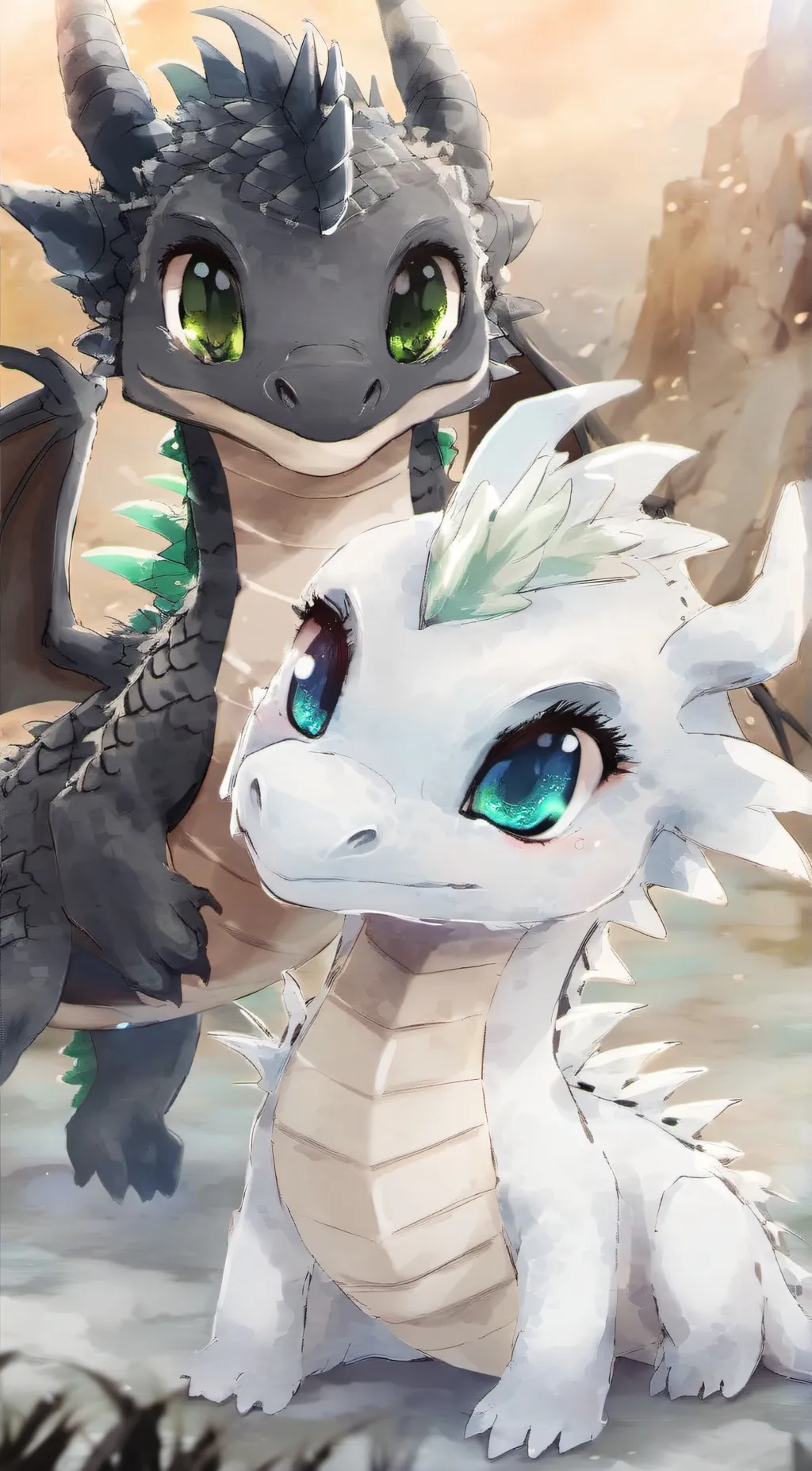 ai character: Toothless and Luna background