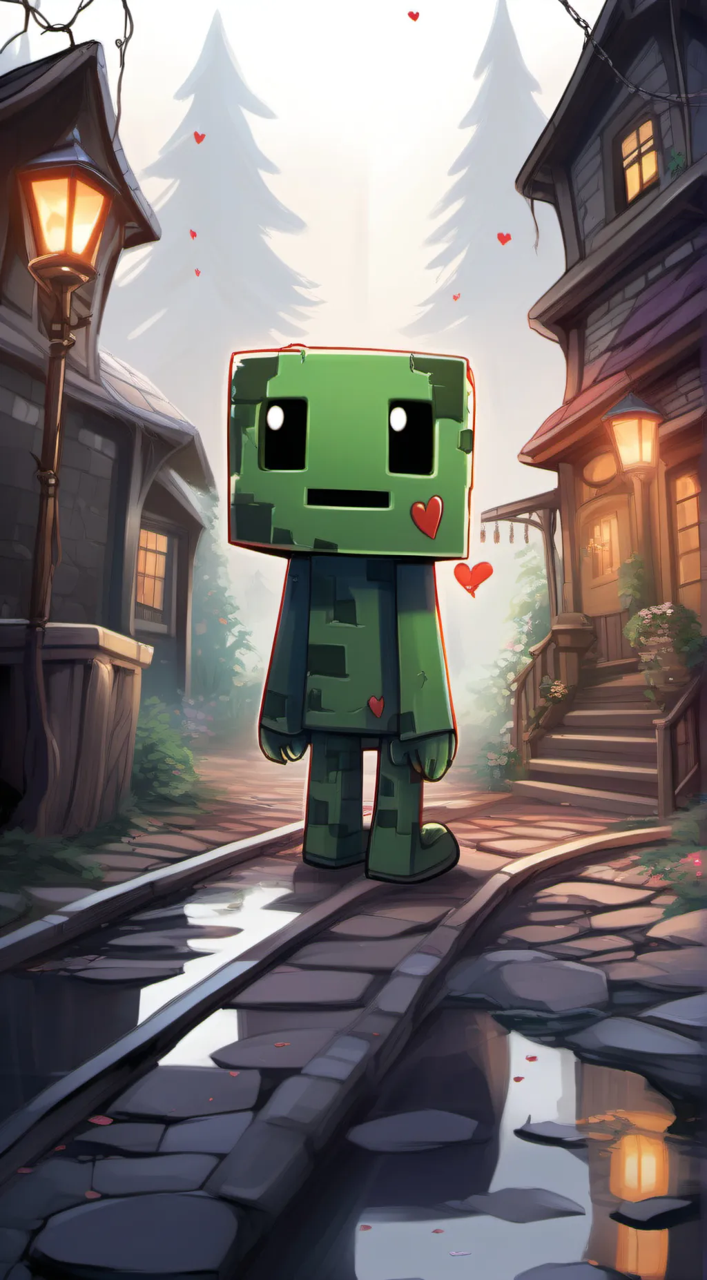 ai character: Candy Cane Creeper background