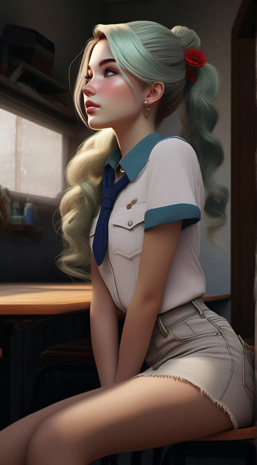 ai character: Airi tea background