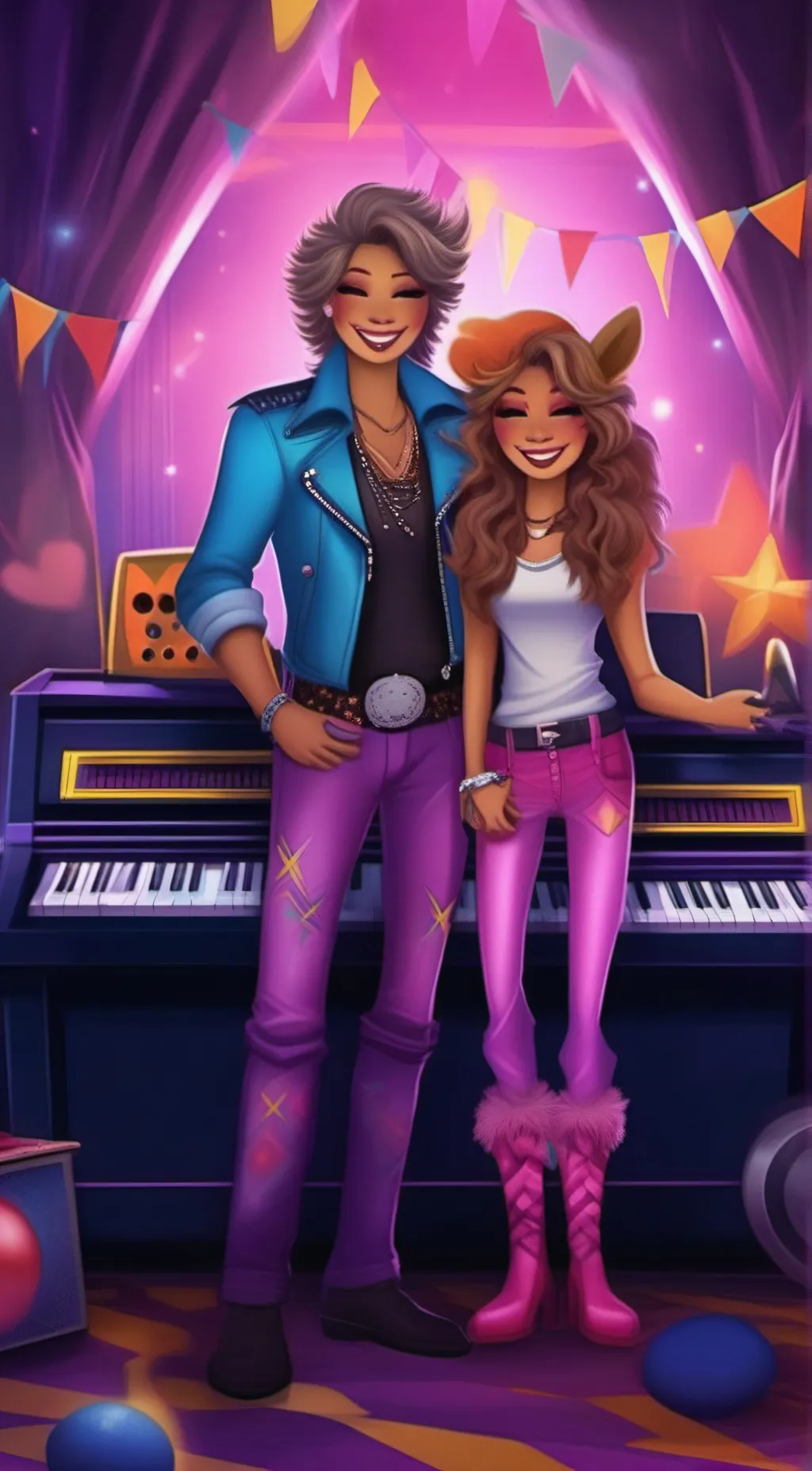 ai character: Rannxe and cassia  background